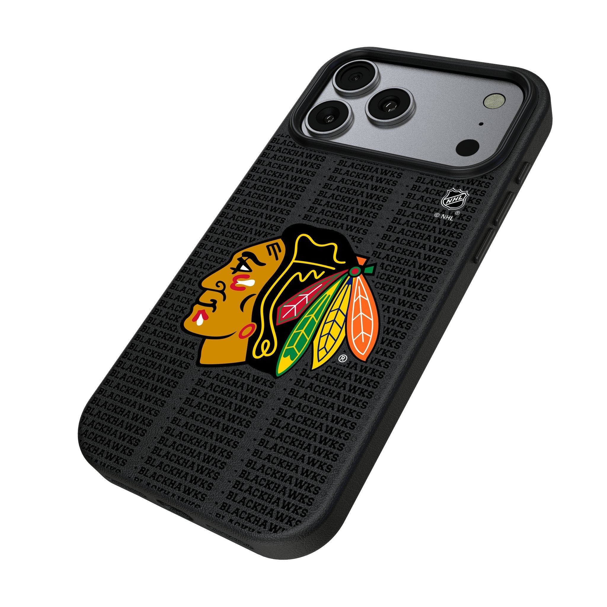 Chicago Blackhawks Text Backdrop MagSafe Compatible Phone Case for Apple iPhone 17 Series