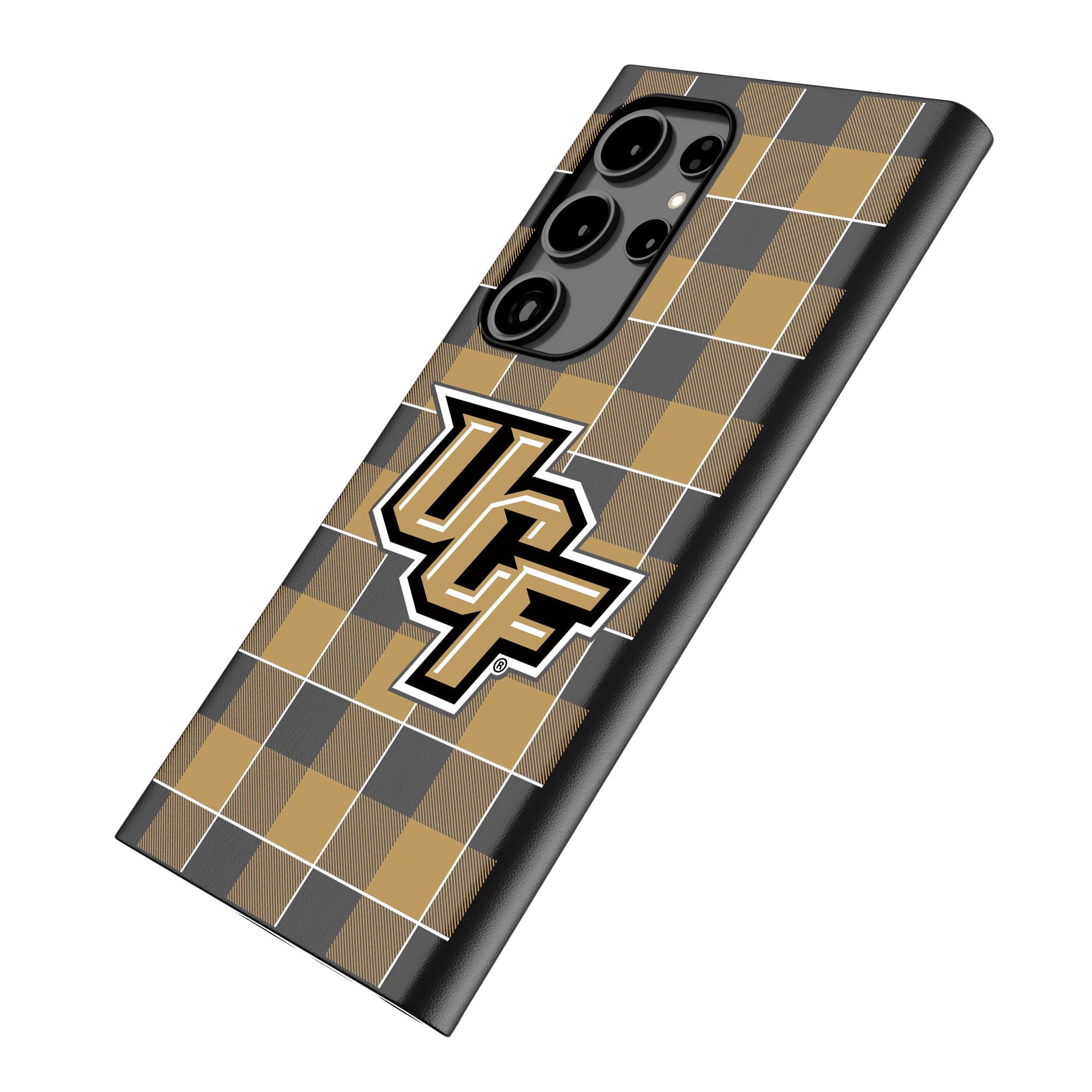 University of Central Florida Golden Knights Plaid MagSafe Compatible Phone Case for Samsung Galaxy