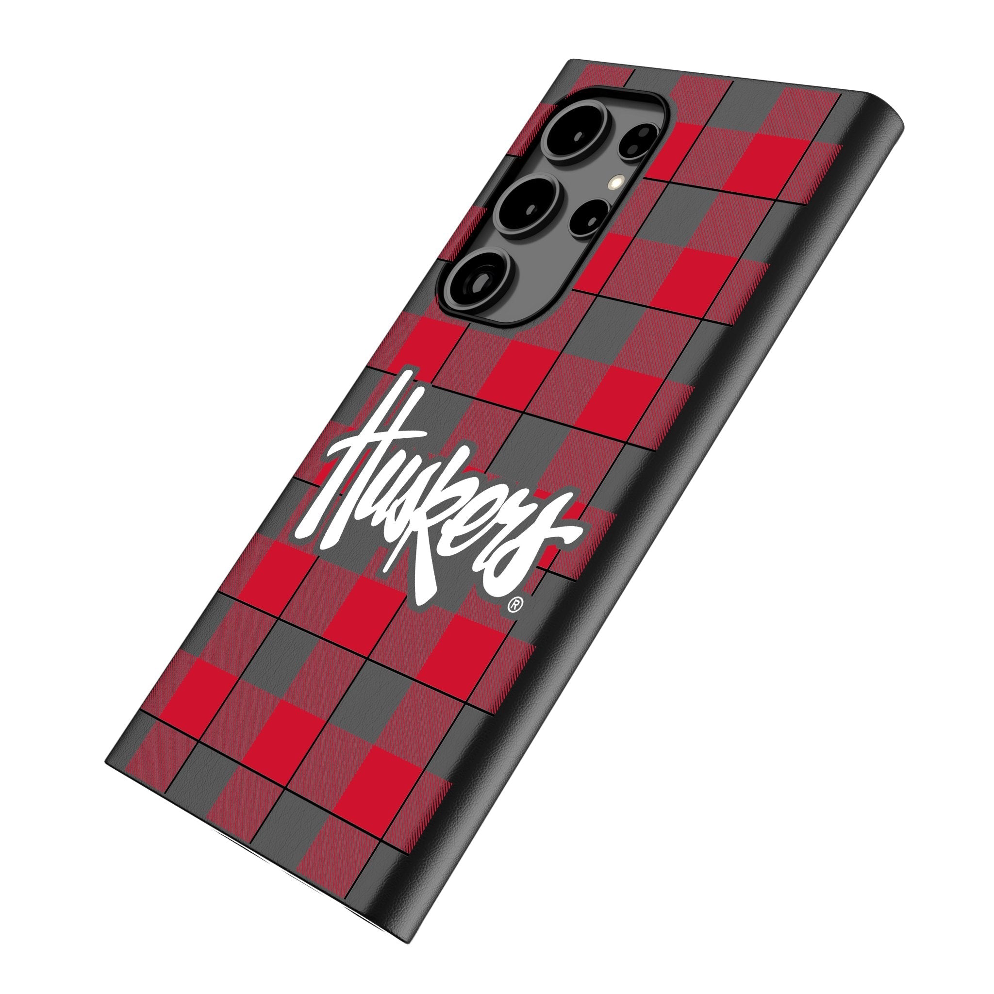 University of Nebraska Huskers Plaid MagSafe Compatible Phone Case for Samsung Galaxy 2
