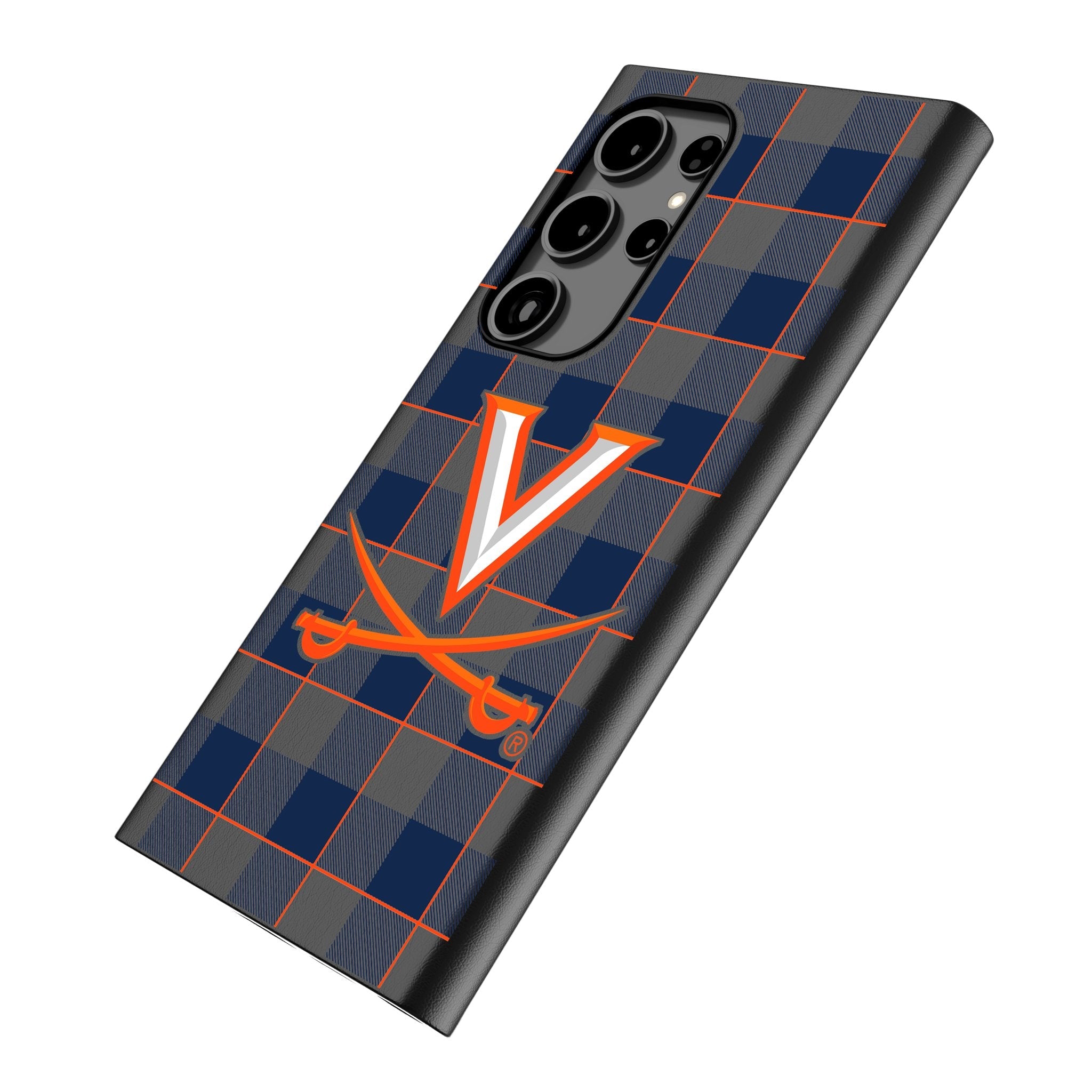 University of Virginia Cavaliers Plaid MagSafe Compatible Phone Case for Samsung Galaxy