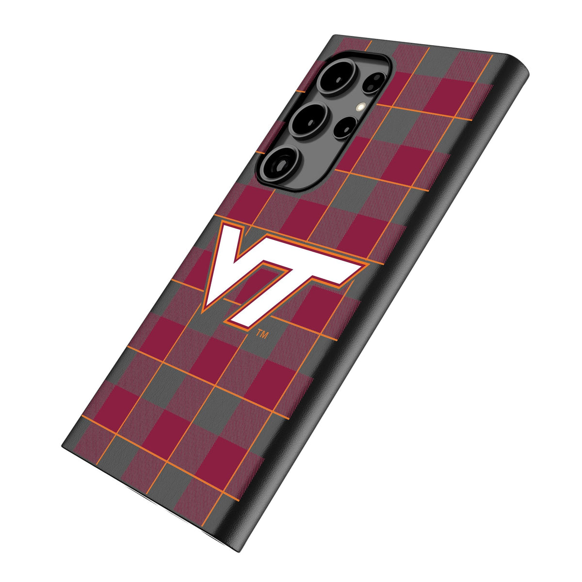 Virginia Tech Hokies Plaid MagSafe Compatible Phone Case for Samsung Galaxy