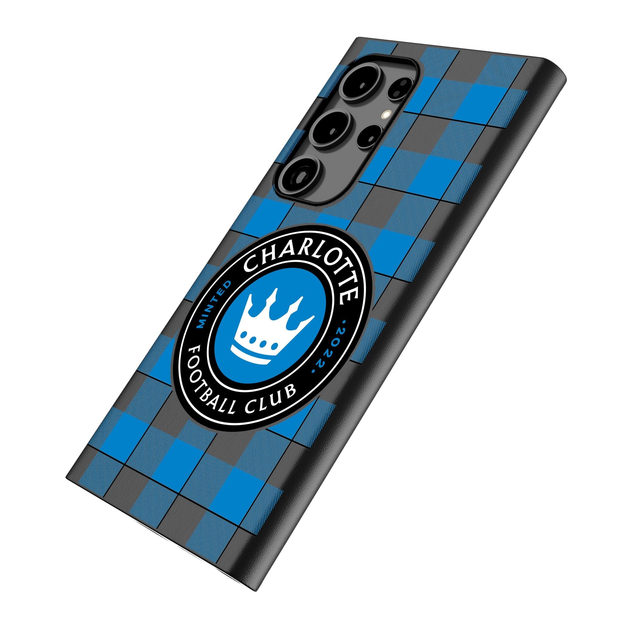 Charlotte FC Plaid MagSafe Compatible Phone Case for Samsung Galaxy