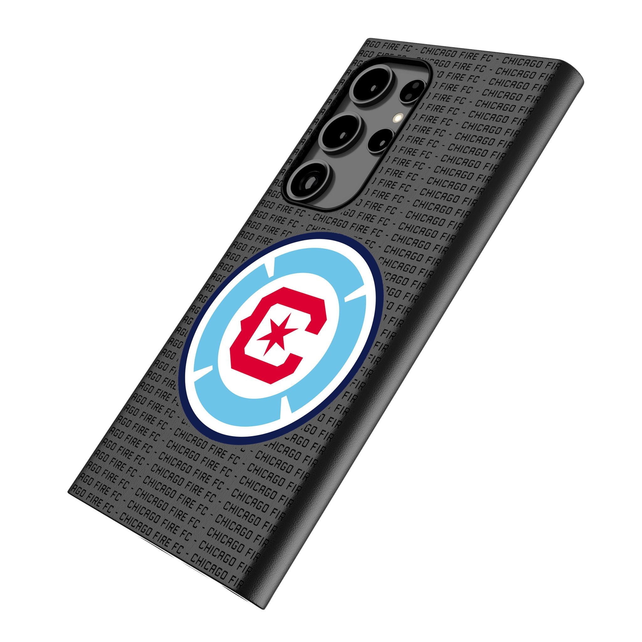 Chicago Fire Text Backdrop MagSafe Compatible Phone Case for Samsung Galaxy