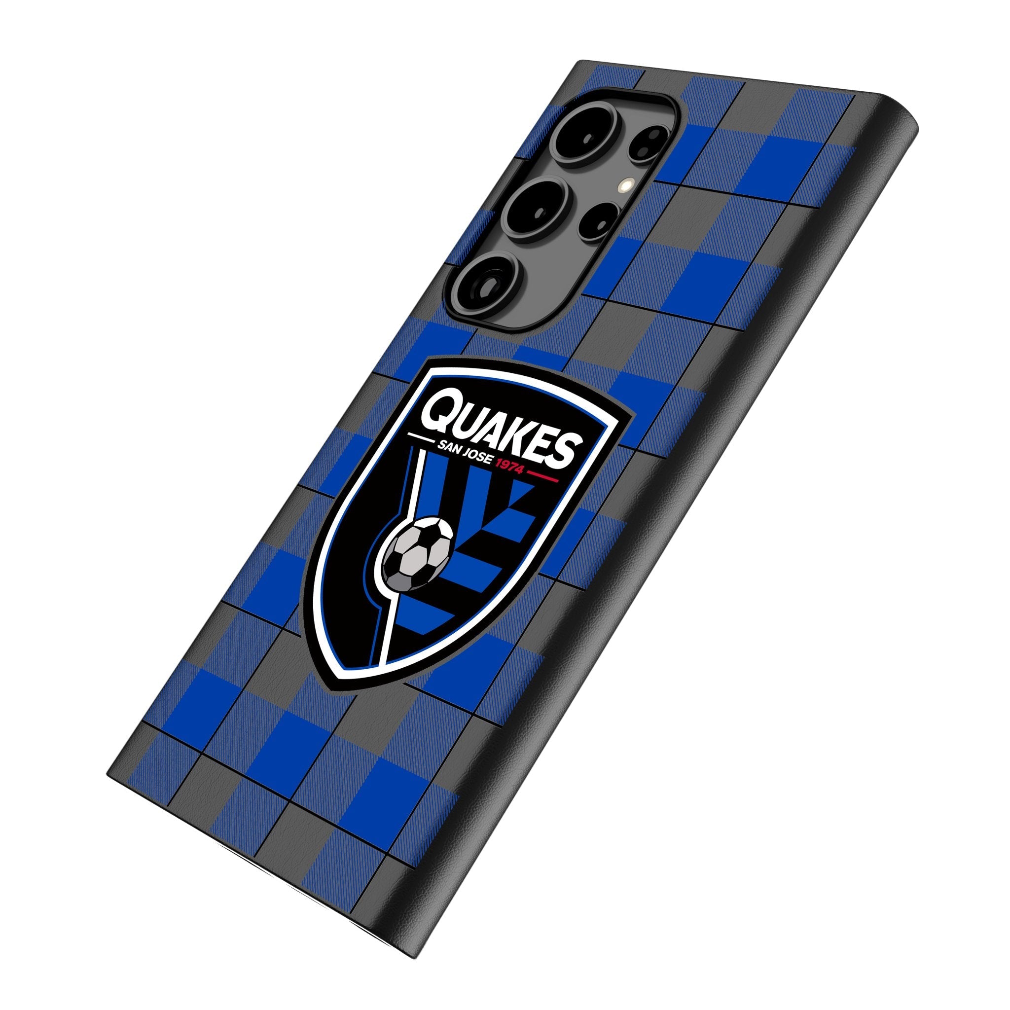 San Jose Earthquakes Plaid MagSafe Compatible Phone Case for Samsung Galaxy