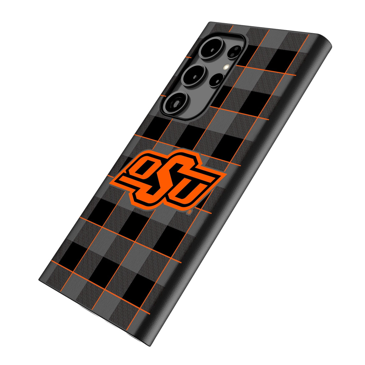 Oklahoma State University Cowboys Plaid MagSafe Compatible Phone Case for Samsung Galaxy