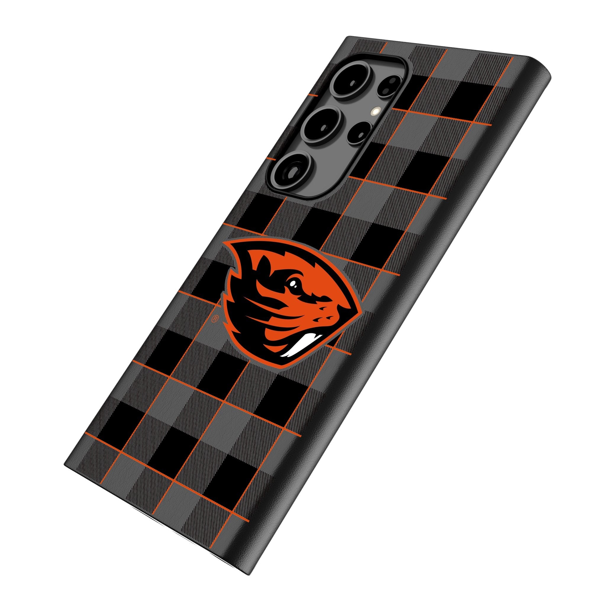 Oregon State University Beavers Plaid MagSafe Compatible Phone Case for Samsung Galaxy