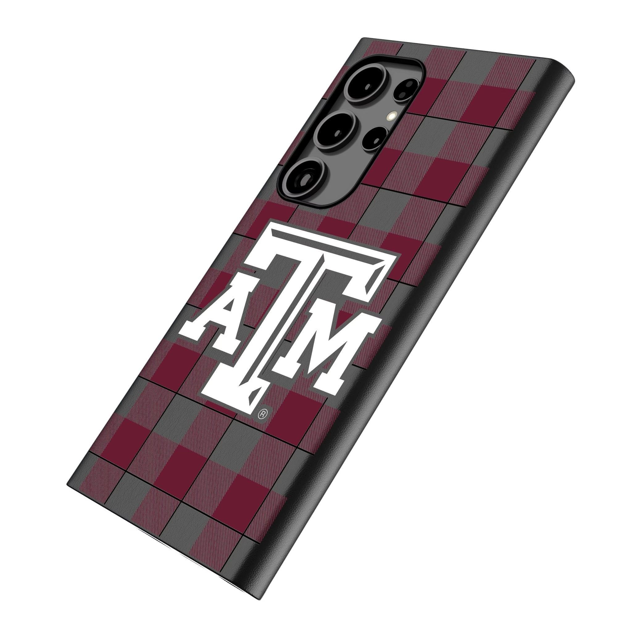 Texas A&M University Aggies Plaid MagSafe Compatible Phone Case for Samsung Galaxy