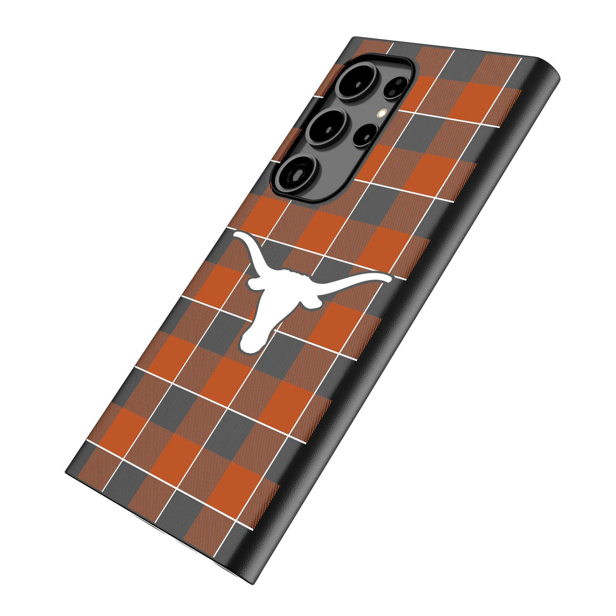 University of Texas Longhorns Plaid MagSafe Compatible Phone Case for Samsung Galaxy