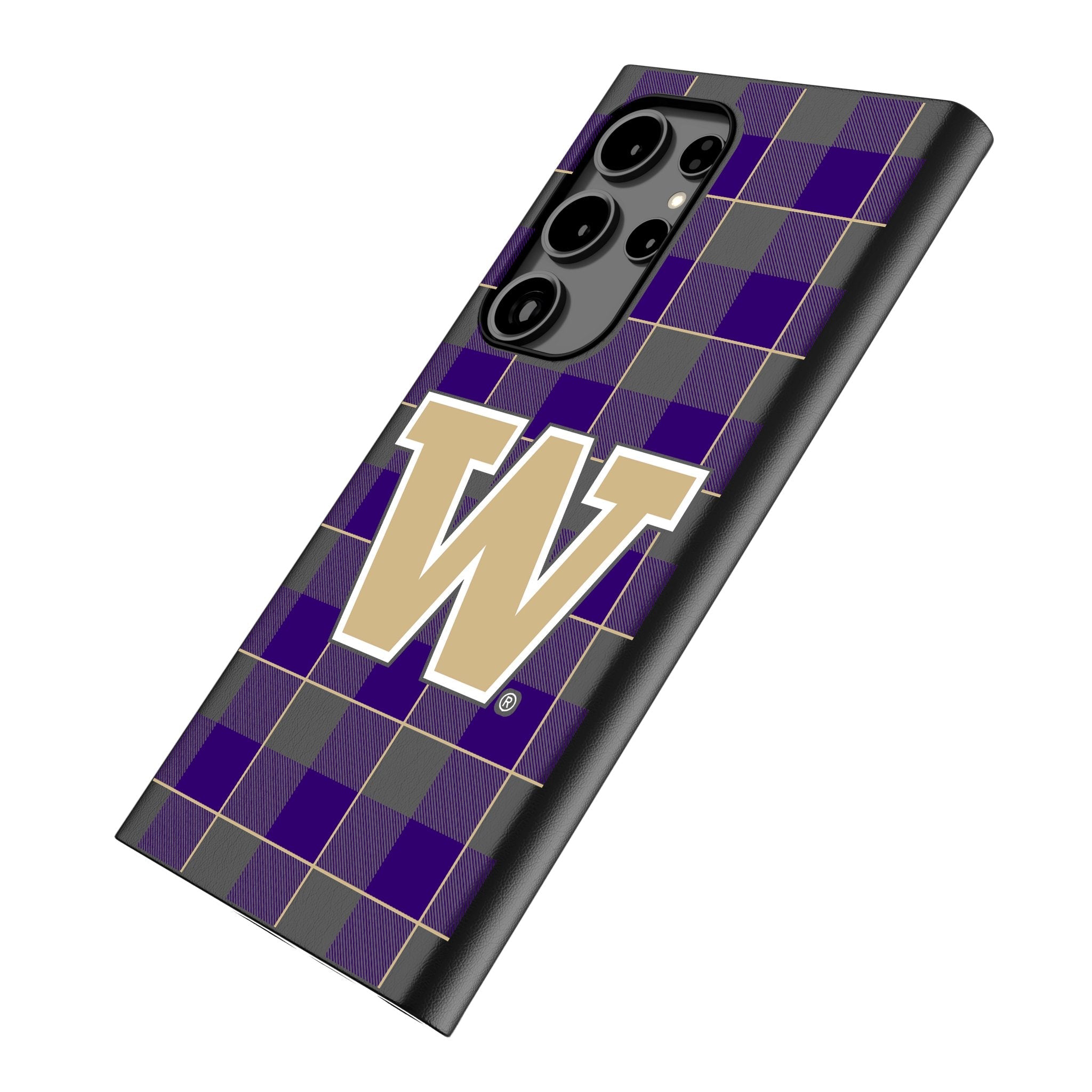 University of Washington Huskies Plaid MagSafe Compatible Phone Case for Samsung Galaxy 2
