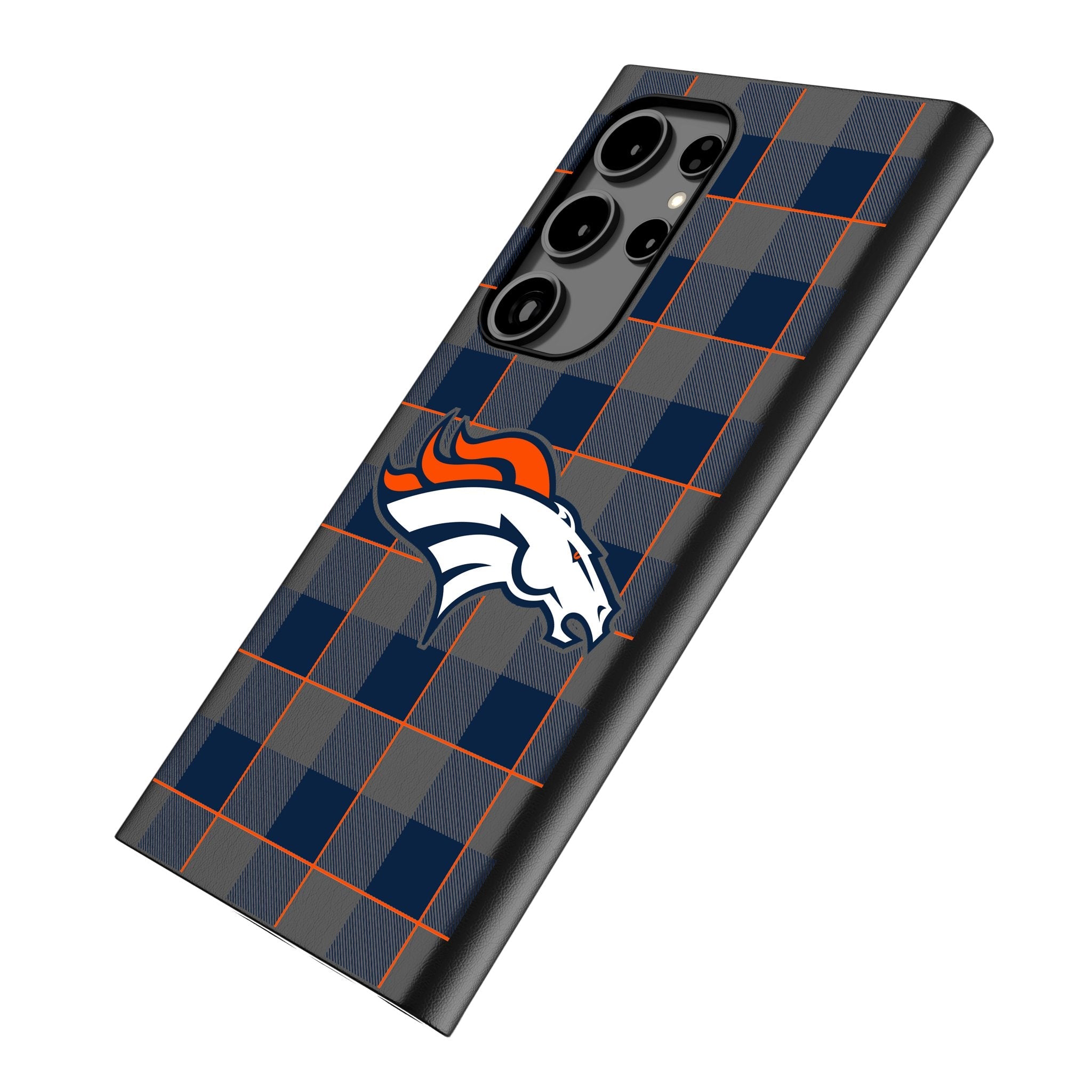 Denver Broncos Plaid MagSafe Compatible Phone Case for Samsung Galaxy 2