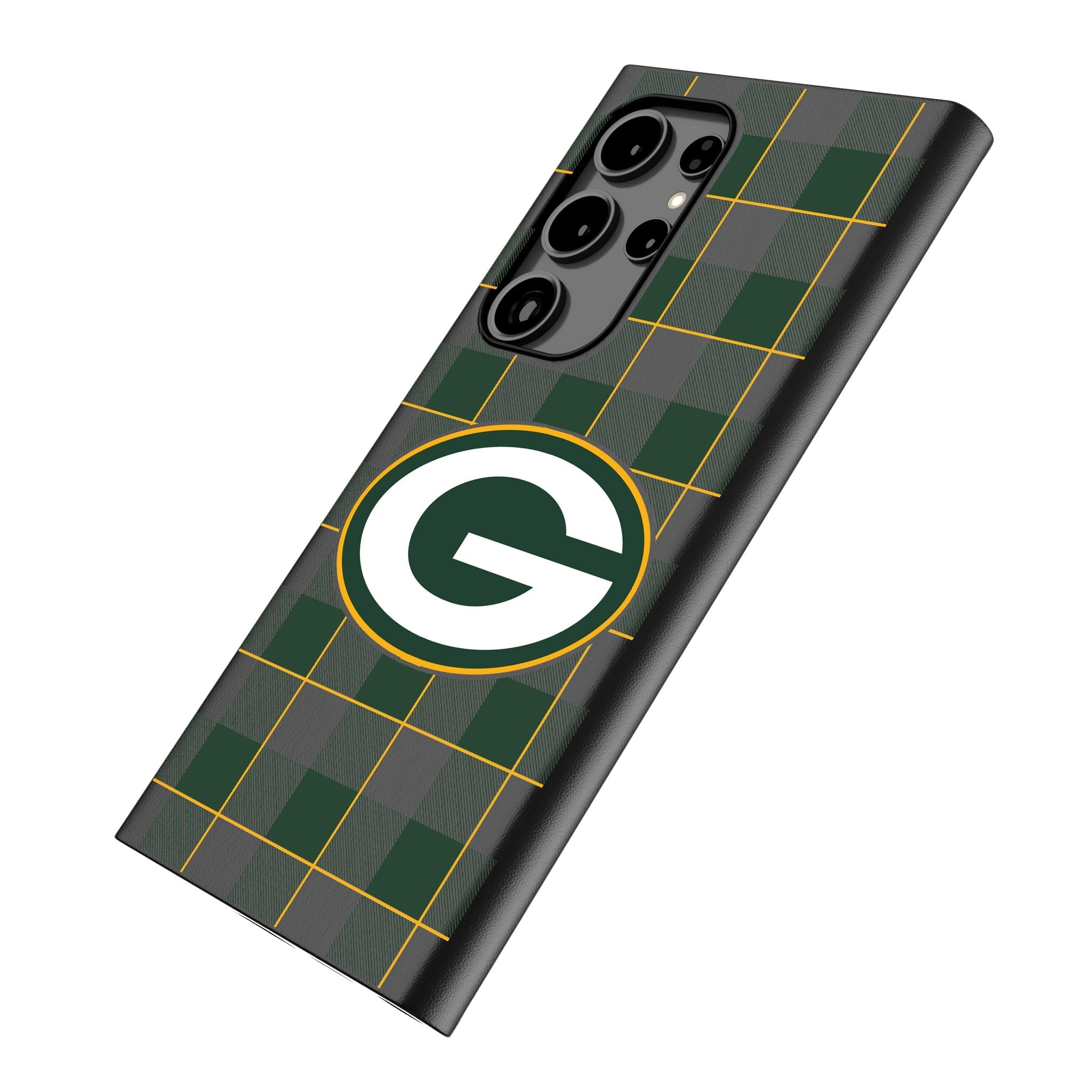 Green Bay Packers Plaid MagSafe Compatible Phone Case for Samsung Galaxy
