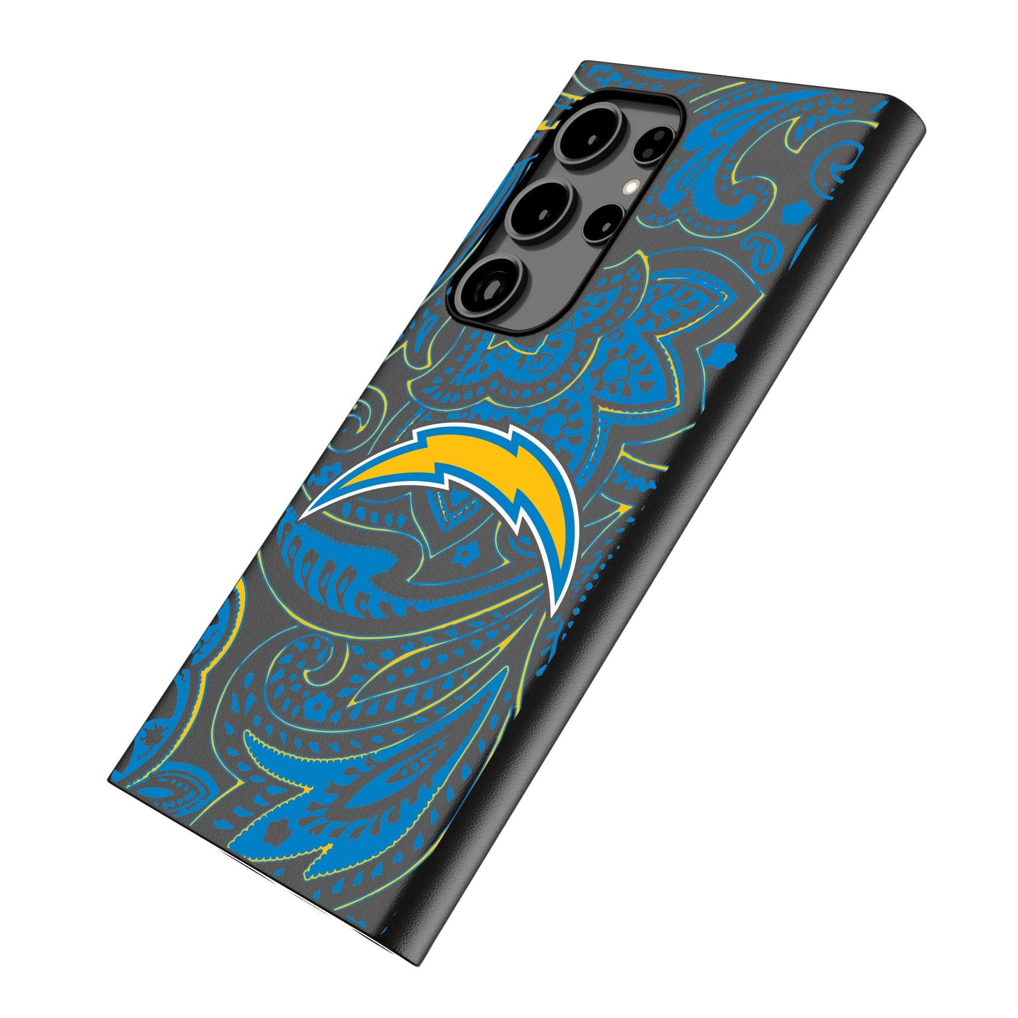 Los Angeles Chargers Paisley MagSafe Compatible Phone Case for Samsung Galaxy 2