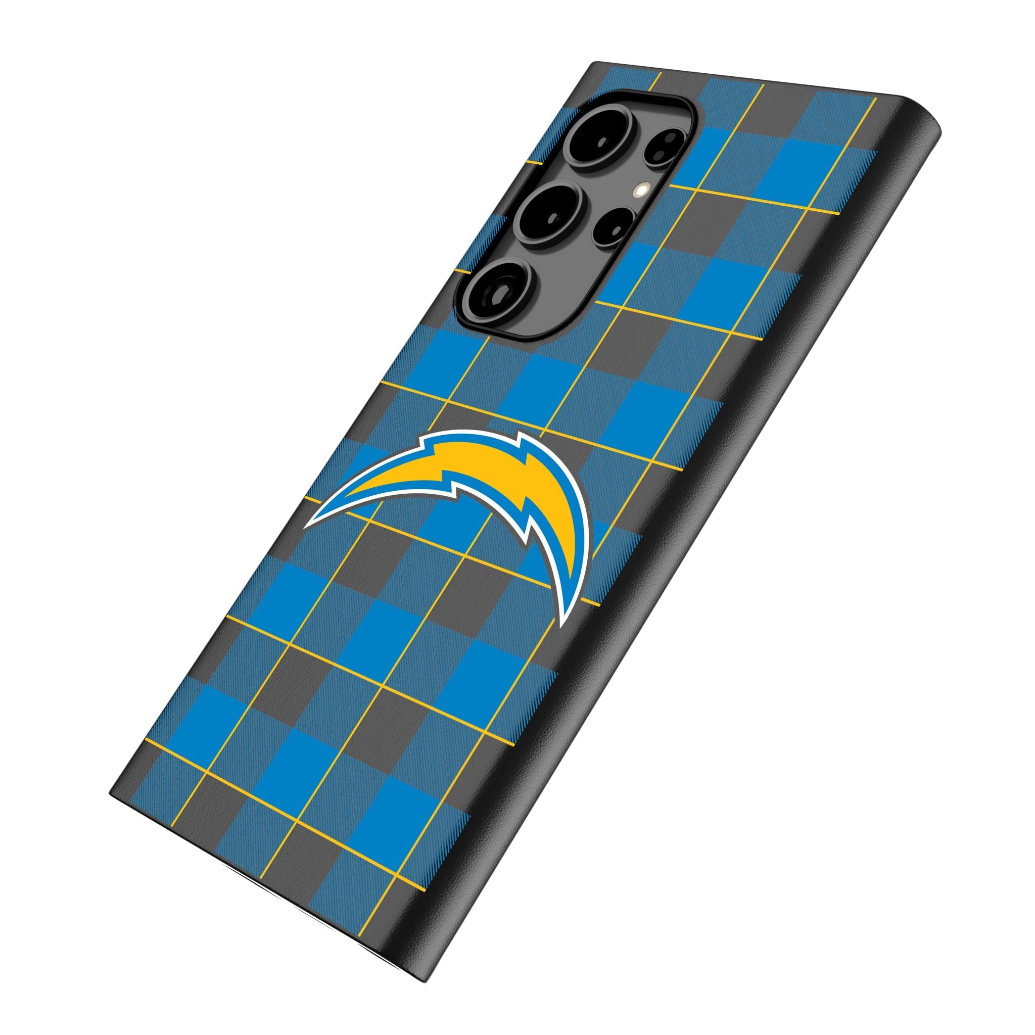Los Angeles Chargers Plaid MagSafe Compatible Phone Case for Samsung Galaxy 2