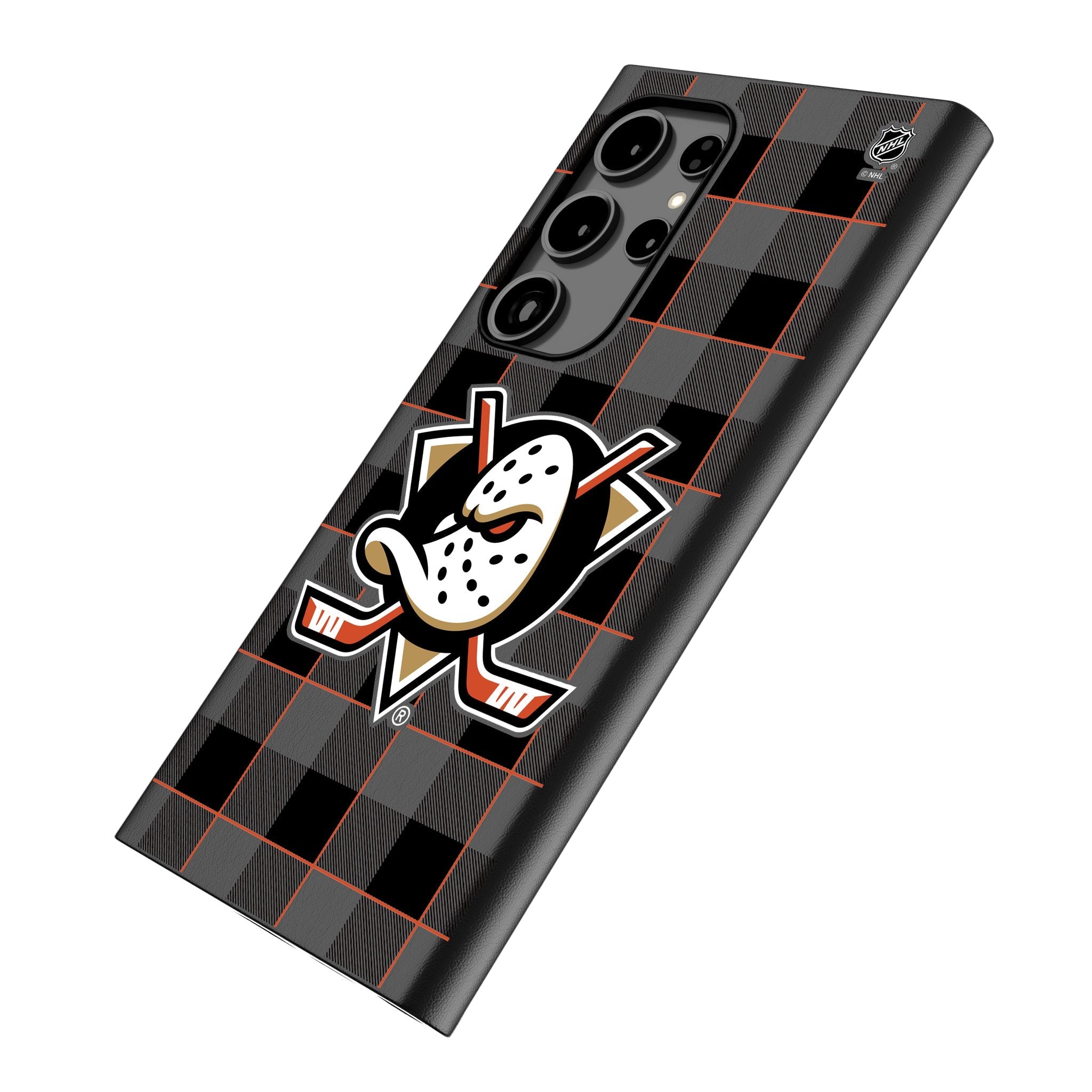 Anaheim Ducks Plaid MagSafe Compatible Phone Case for Samsung Galaxy