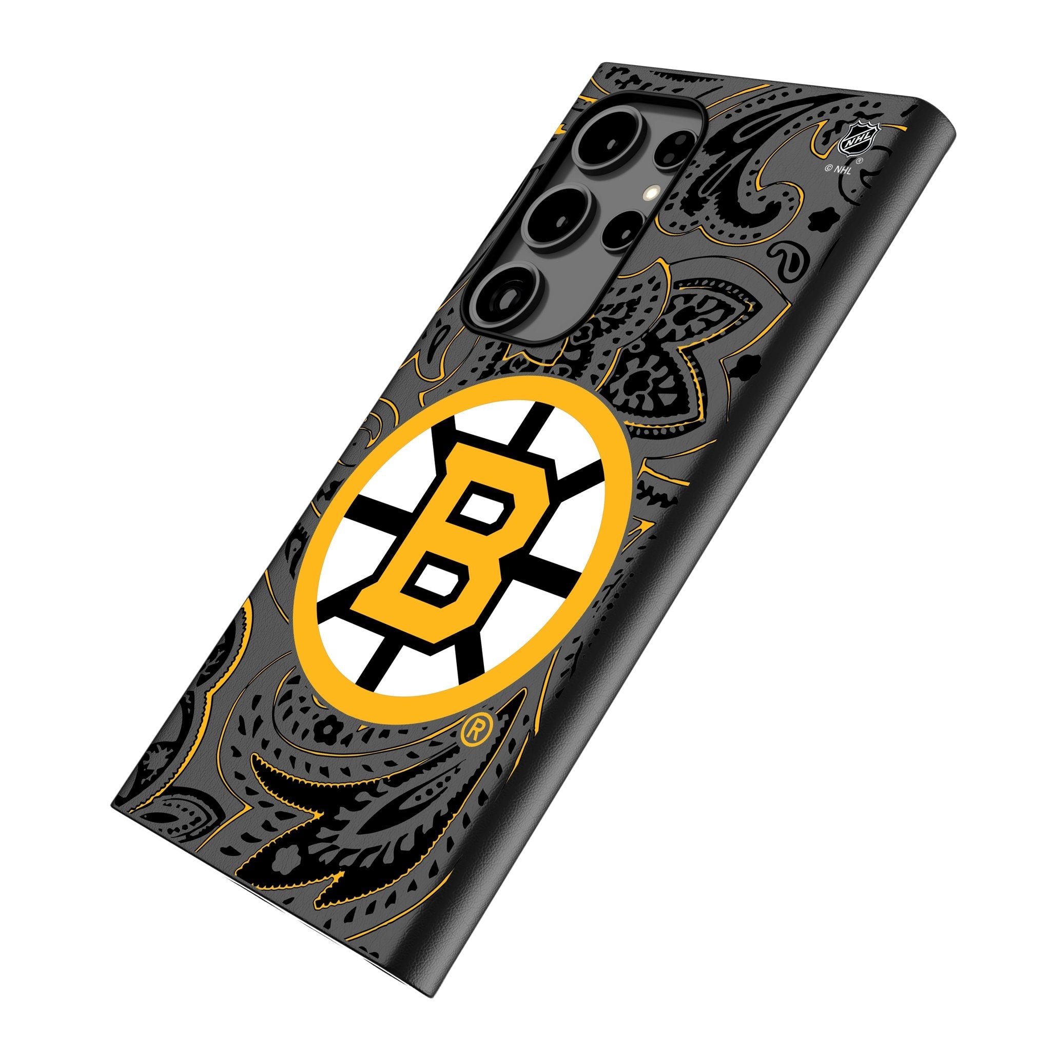 Boston Bruins Paisley MagSafe Compatible Phone Case for Samsung Galaxy