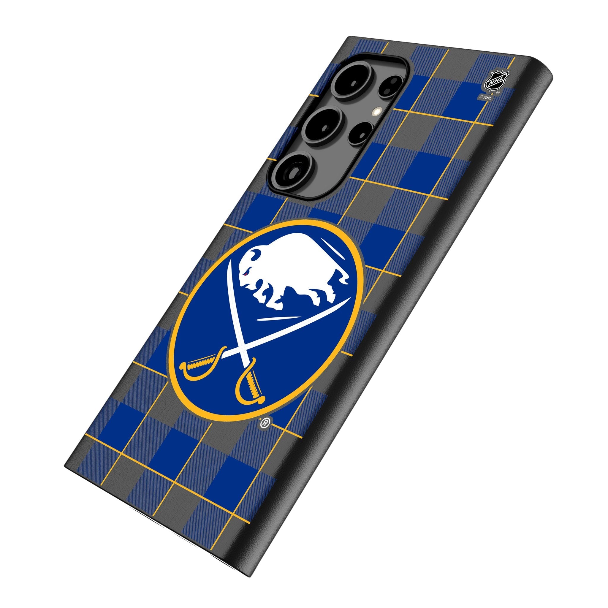 Buffalo Sabres Plaid MagSafe Compatible Phone Case for Samsung Galaxy