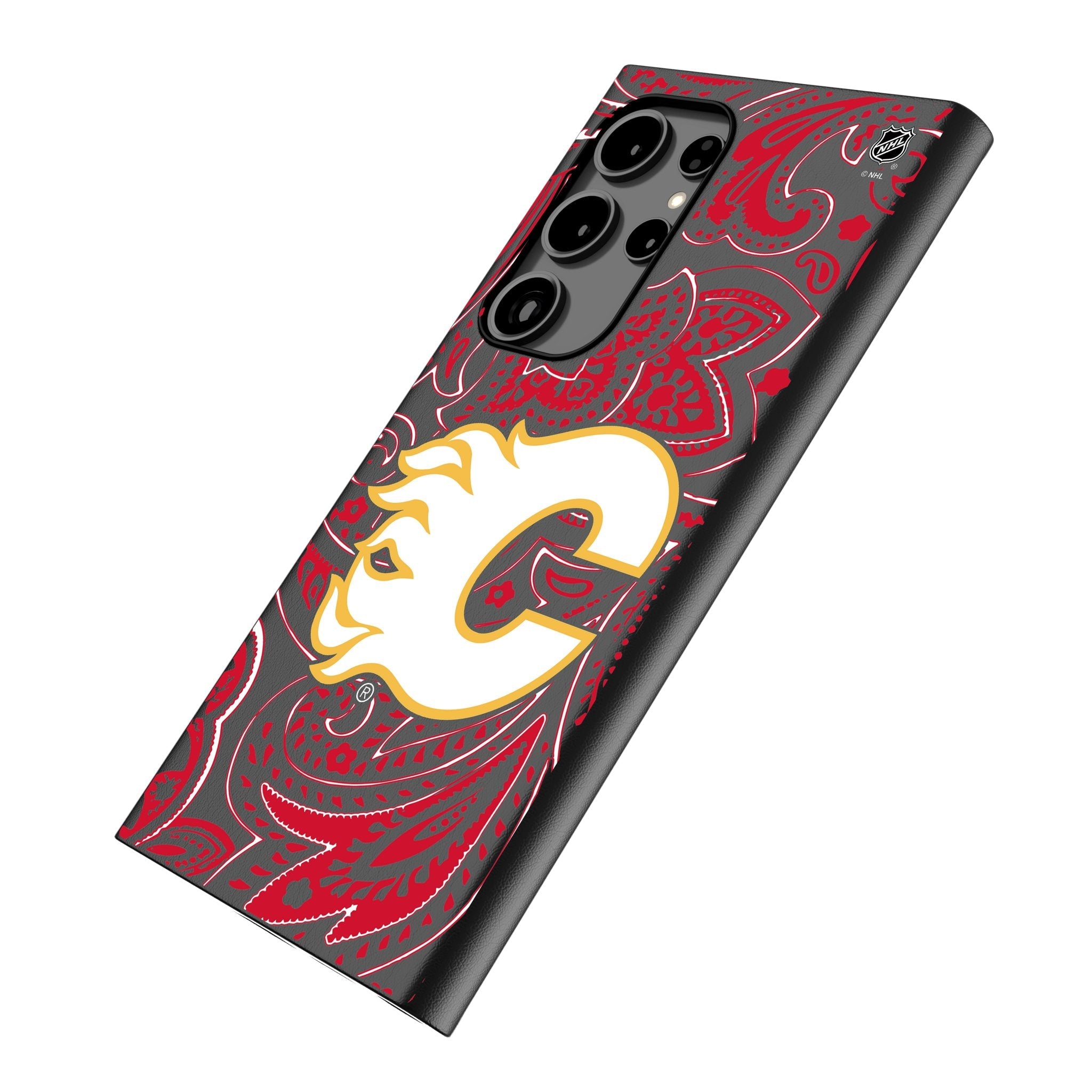 Calgary Flames Paisley MagSafe Compatible Phone Case for Samsung Galaxy