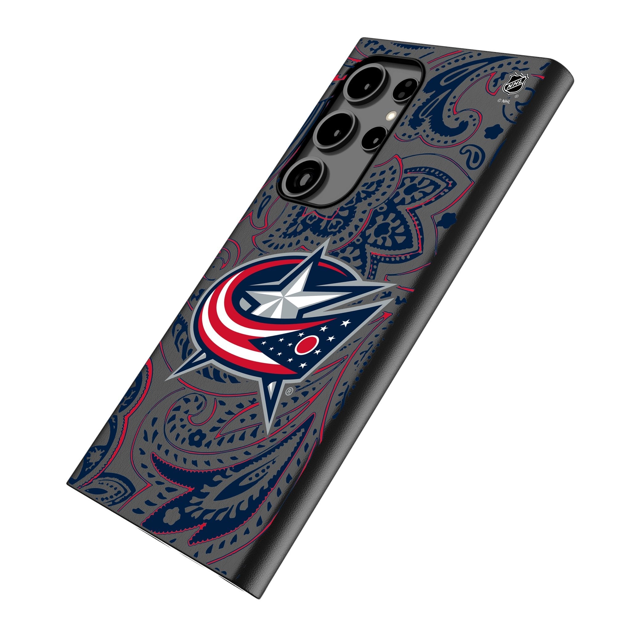 Columbus Blue Jackets Paisley MagSafe Compatible Phone Case for Samsung Galaxy