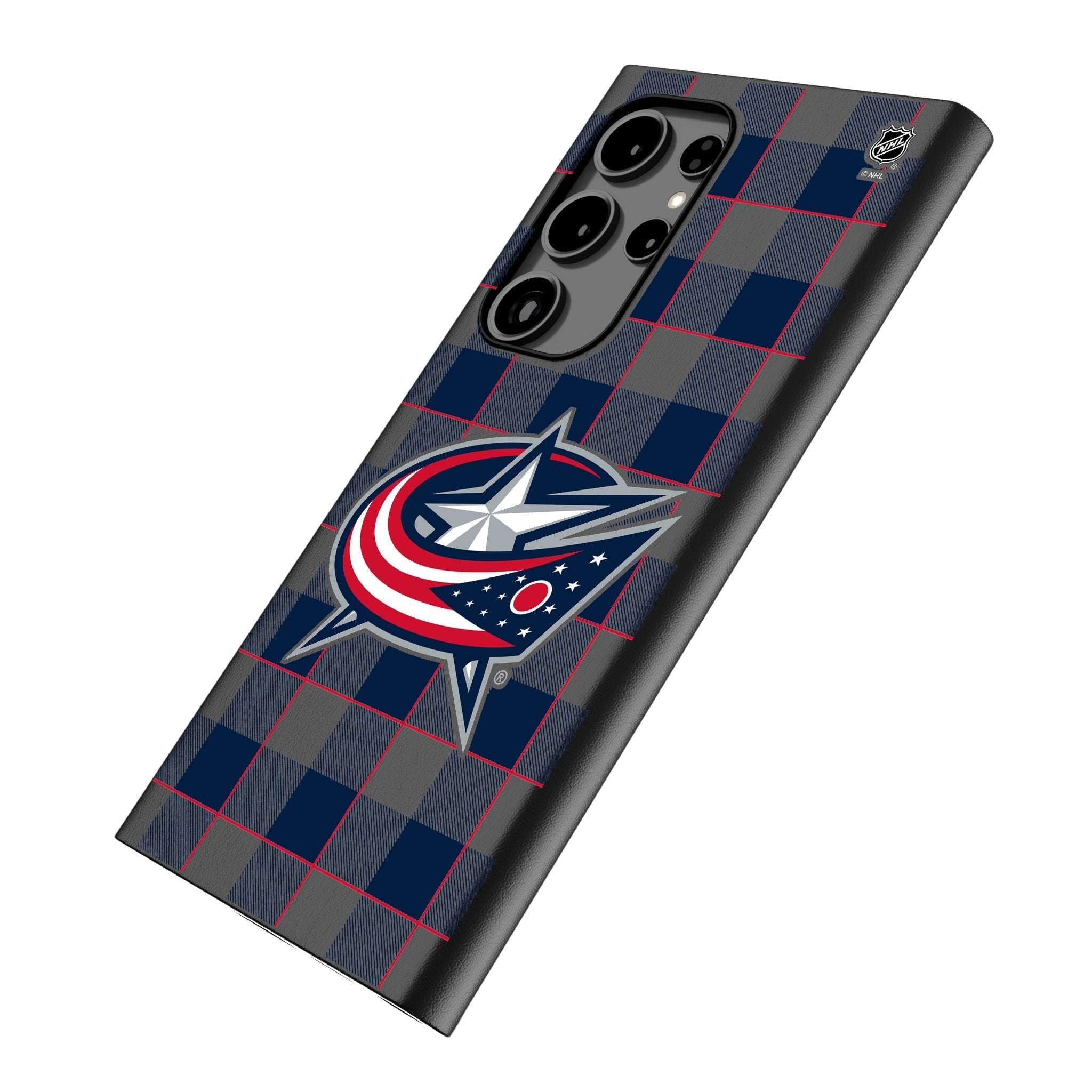 Columbus Blue Jackets Plaid MagSafe Compatible Phone Case for Samsung Galaxy