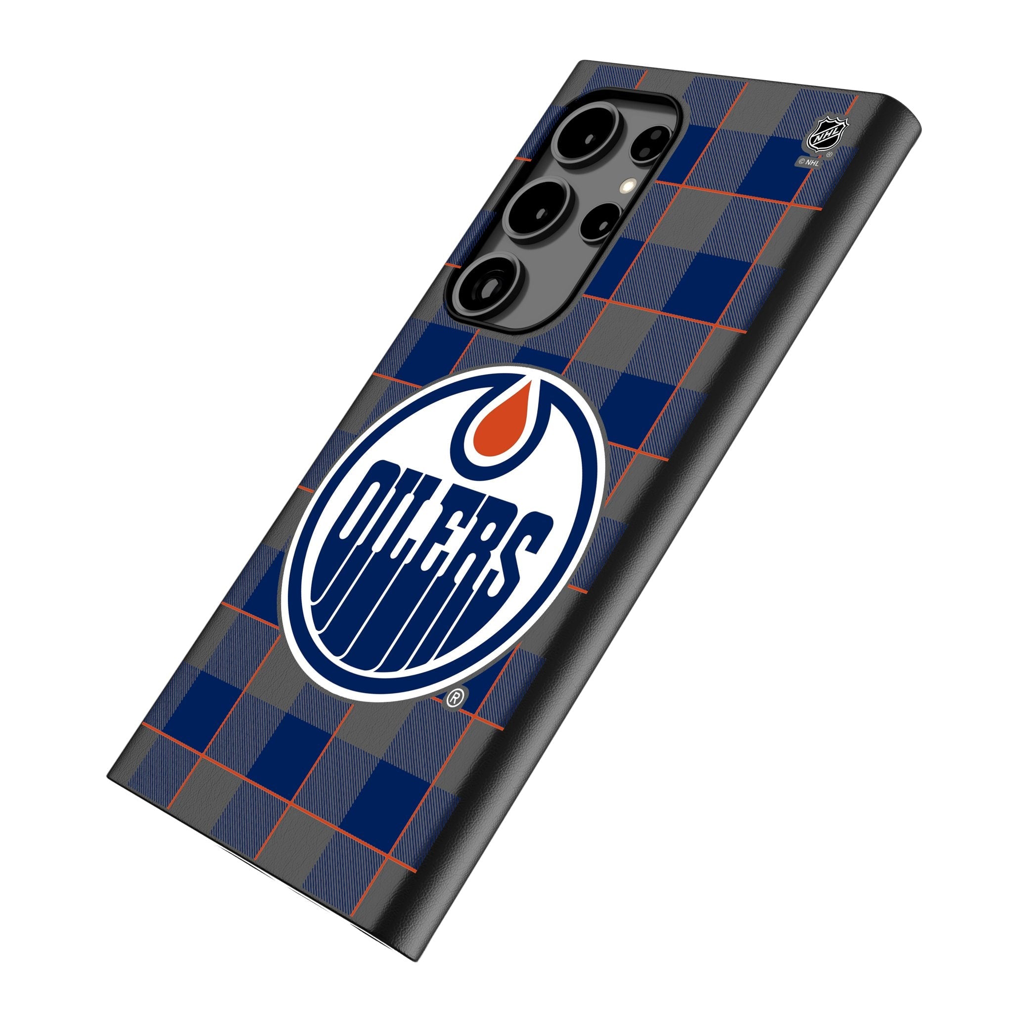 Edmonton Oilers Plaid MagSafe Compatible Phone Case for Samsung Galaxy