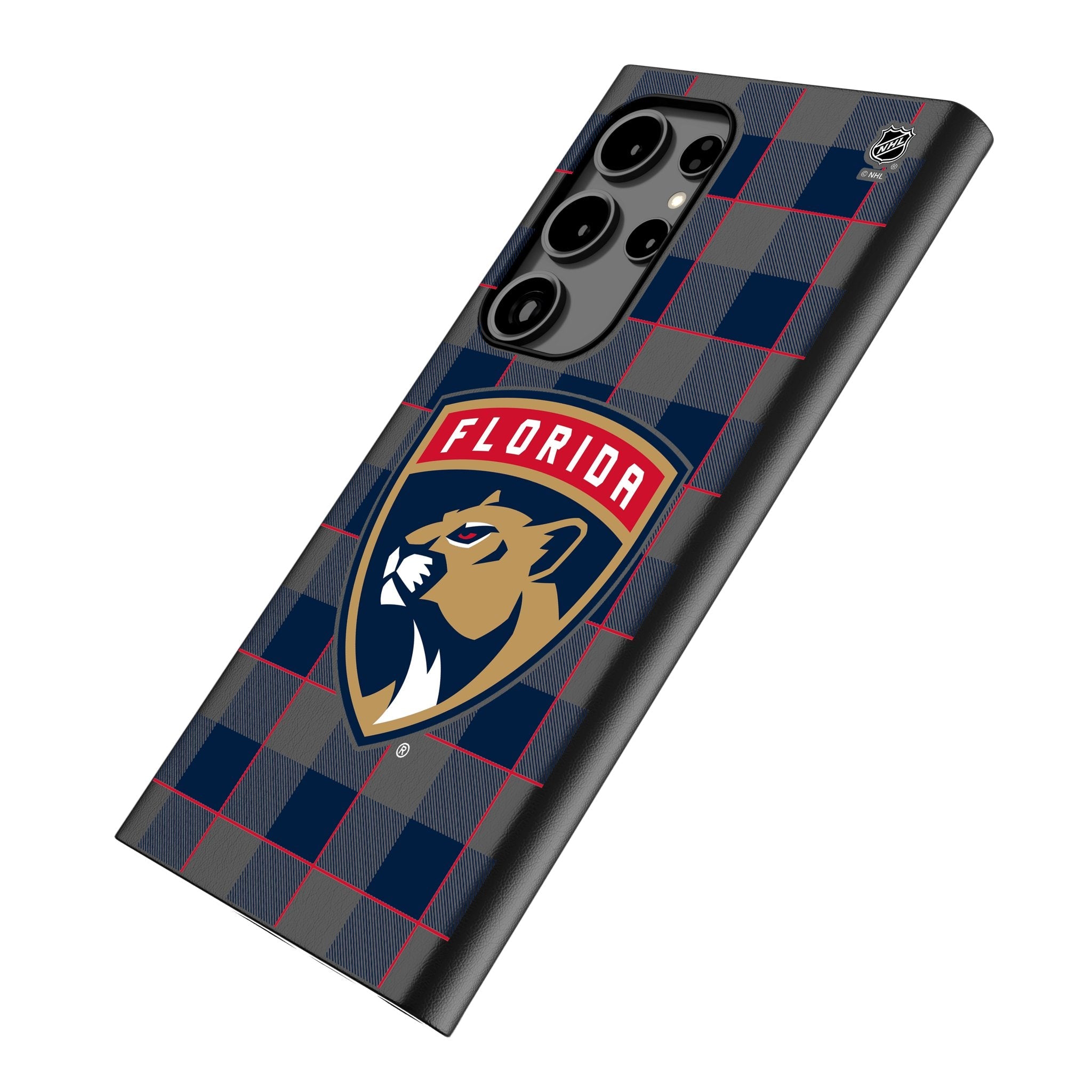Florida Panthers Plaid MagSafe Compatible Phone Case for Samsung Galaxy