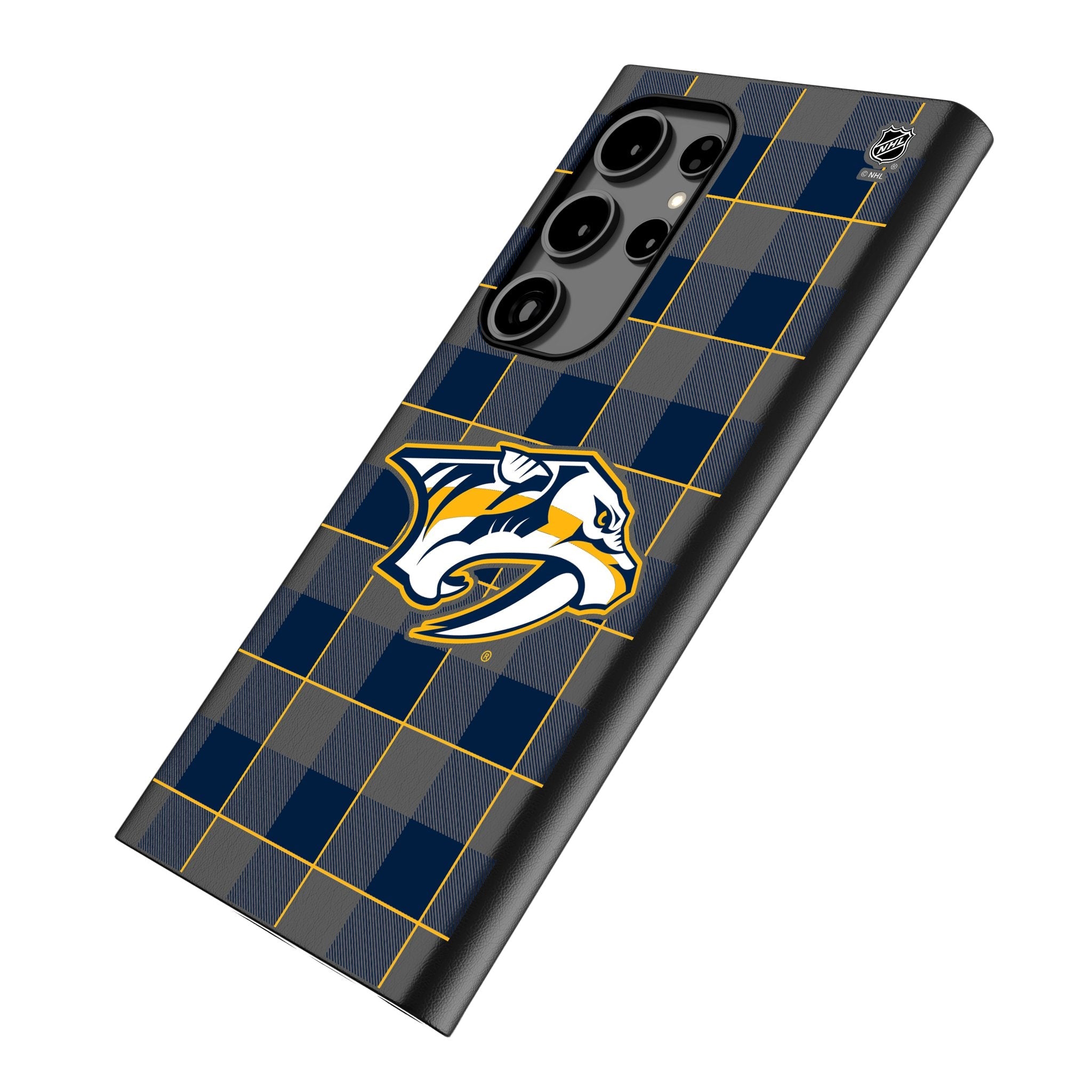 Nashville Predators Plaid MagSafe Compatible Phone Case for Samsung Galaxy