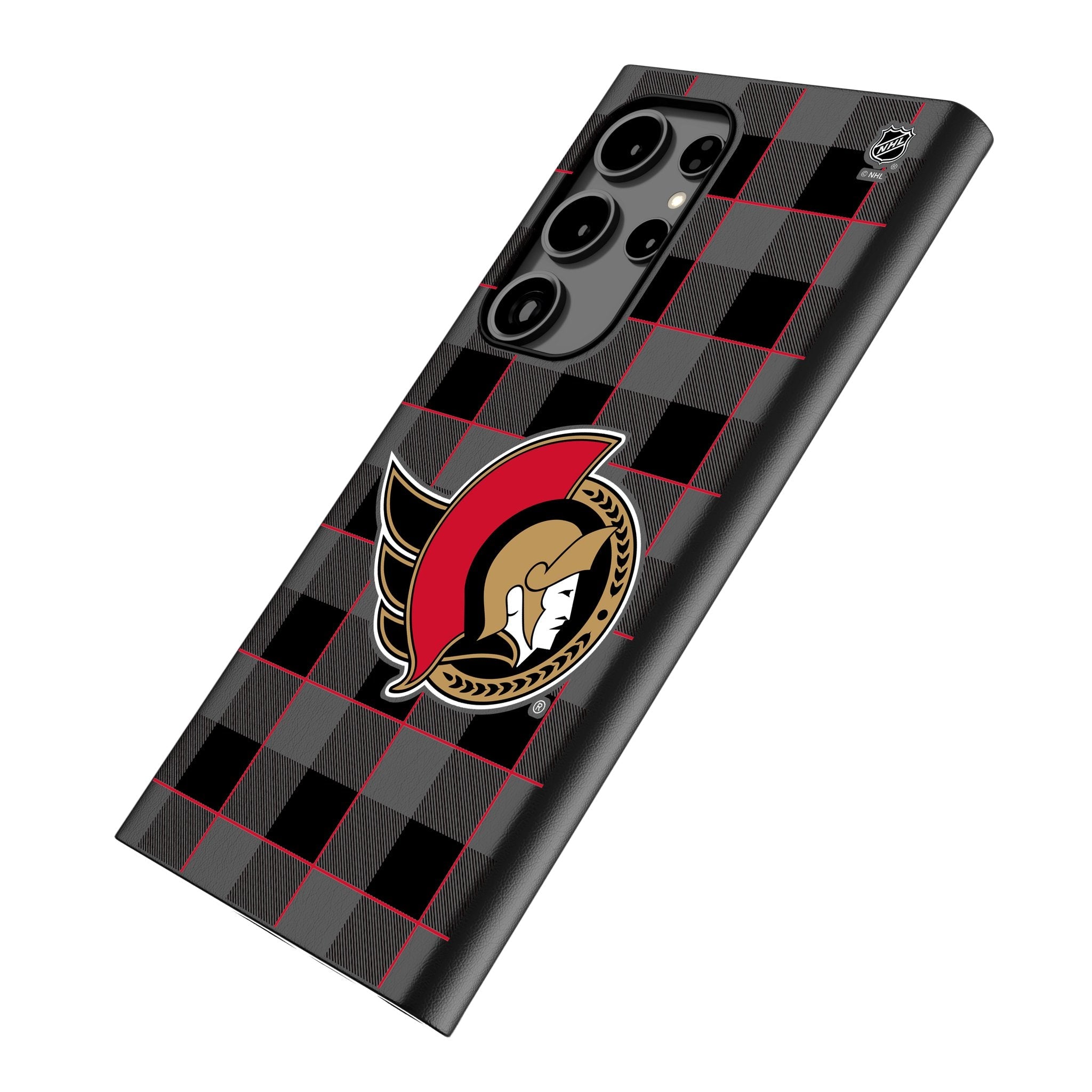 Ottawa Senators Plaid MagSafe Compatible Phone Case for Samsung Galaxy