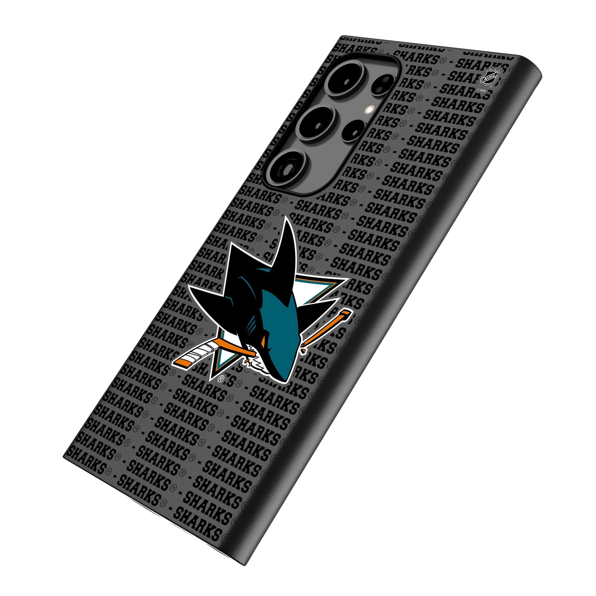 San Jose Sharks Text Backdrop MagSafe Compatible Phone Case for Samsung Galaxy
