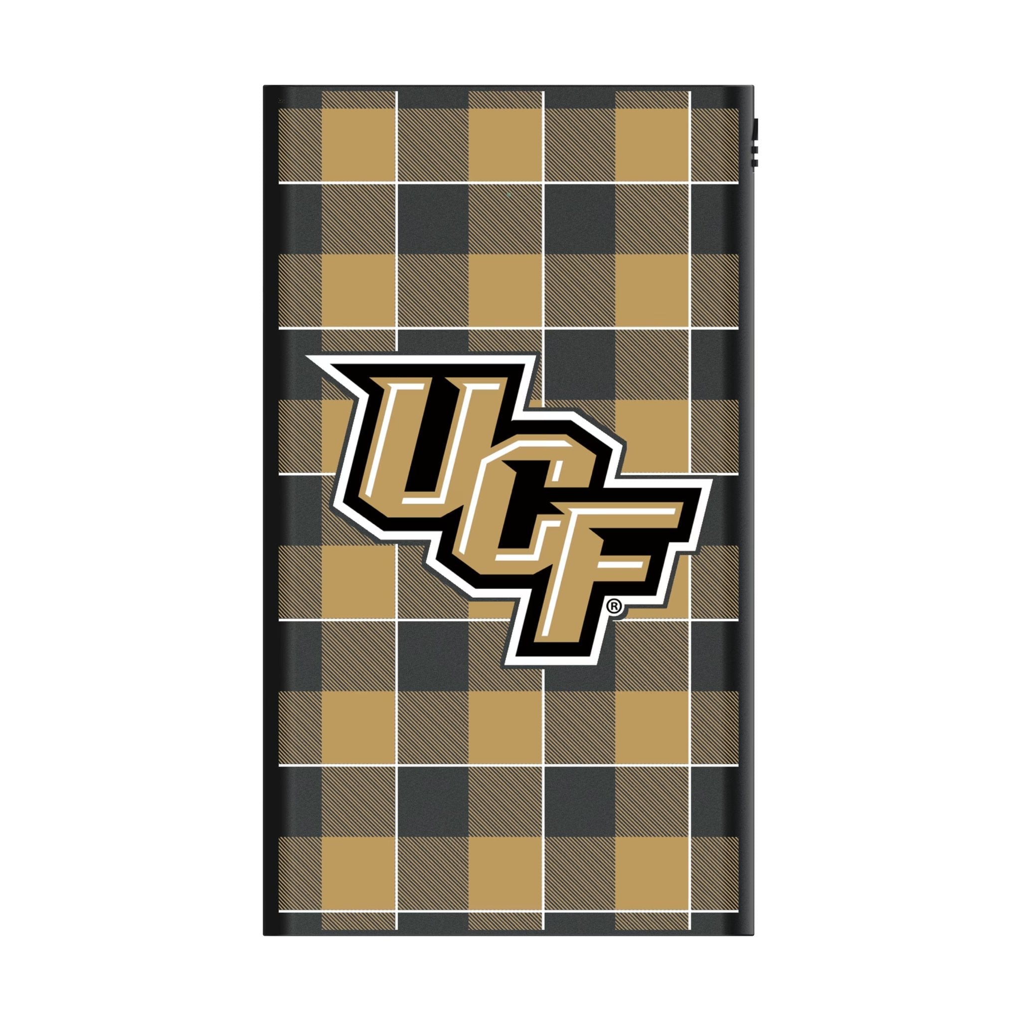 University of Central Florida Golden Knights Plaid 5000mAh Flat Powerbank