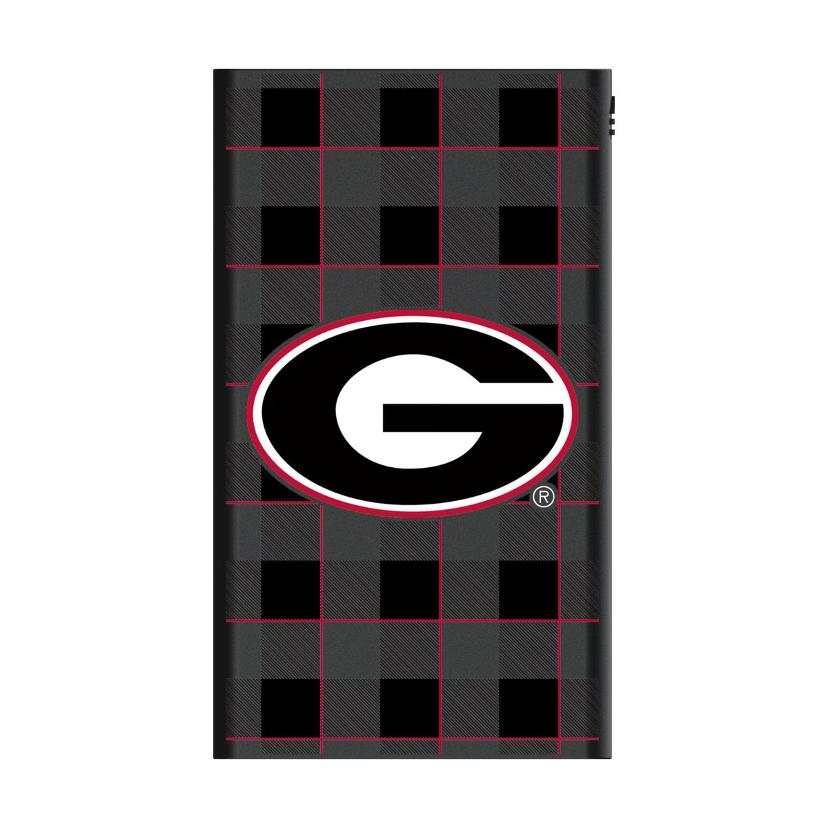 University of Georgia Bulldogs Plaid 5000mAh Flat Powerbank