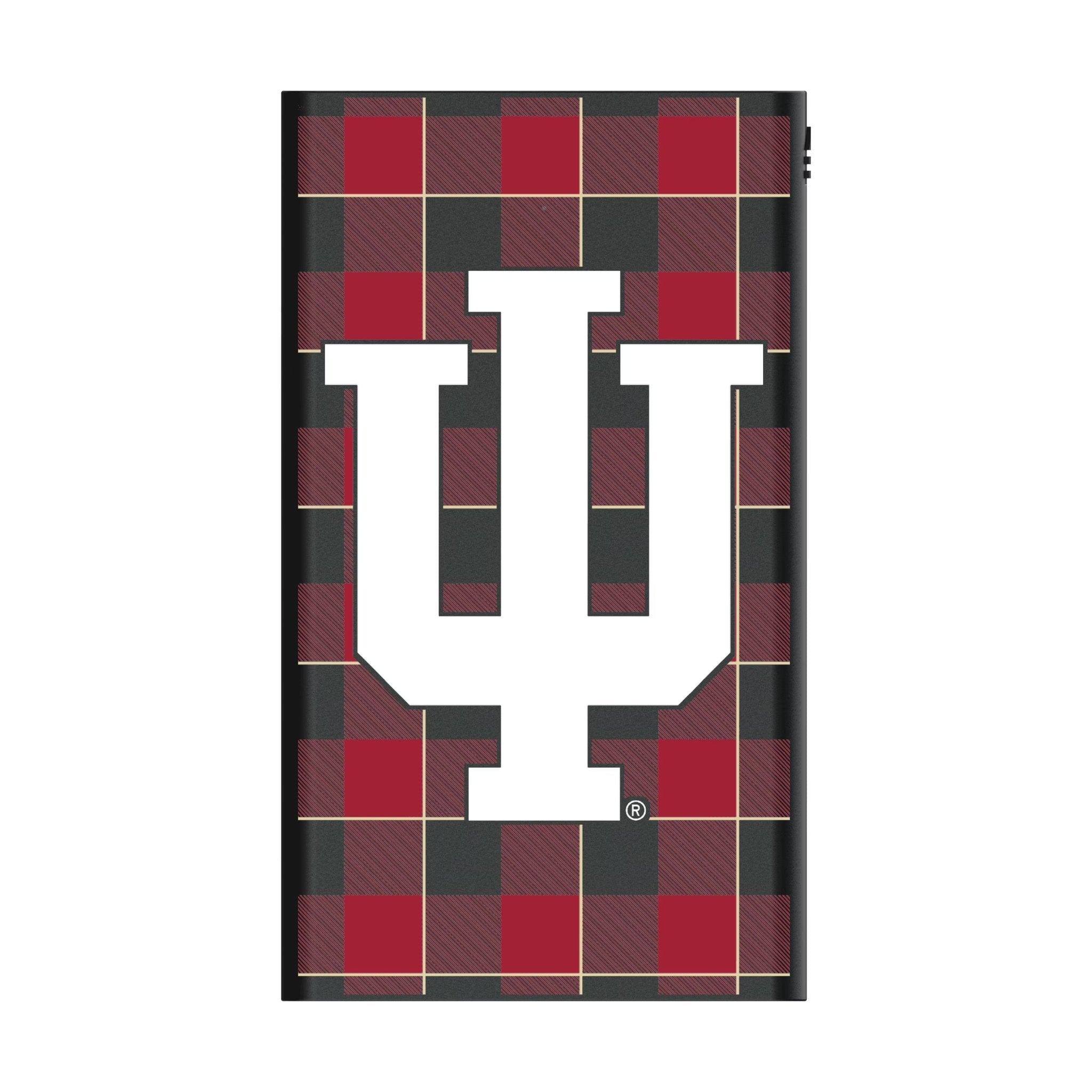 Indiana University Hoosiers Plaid 5000mAh Flat Powerbank
