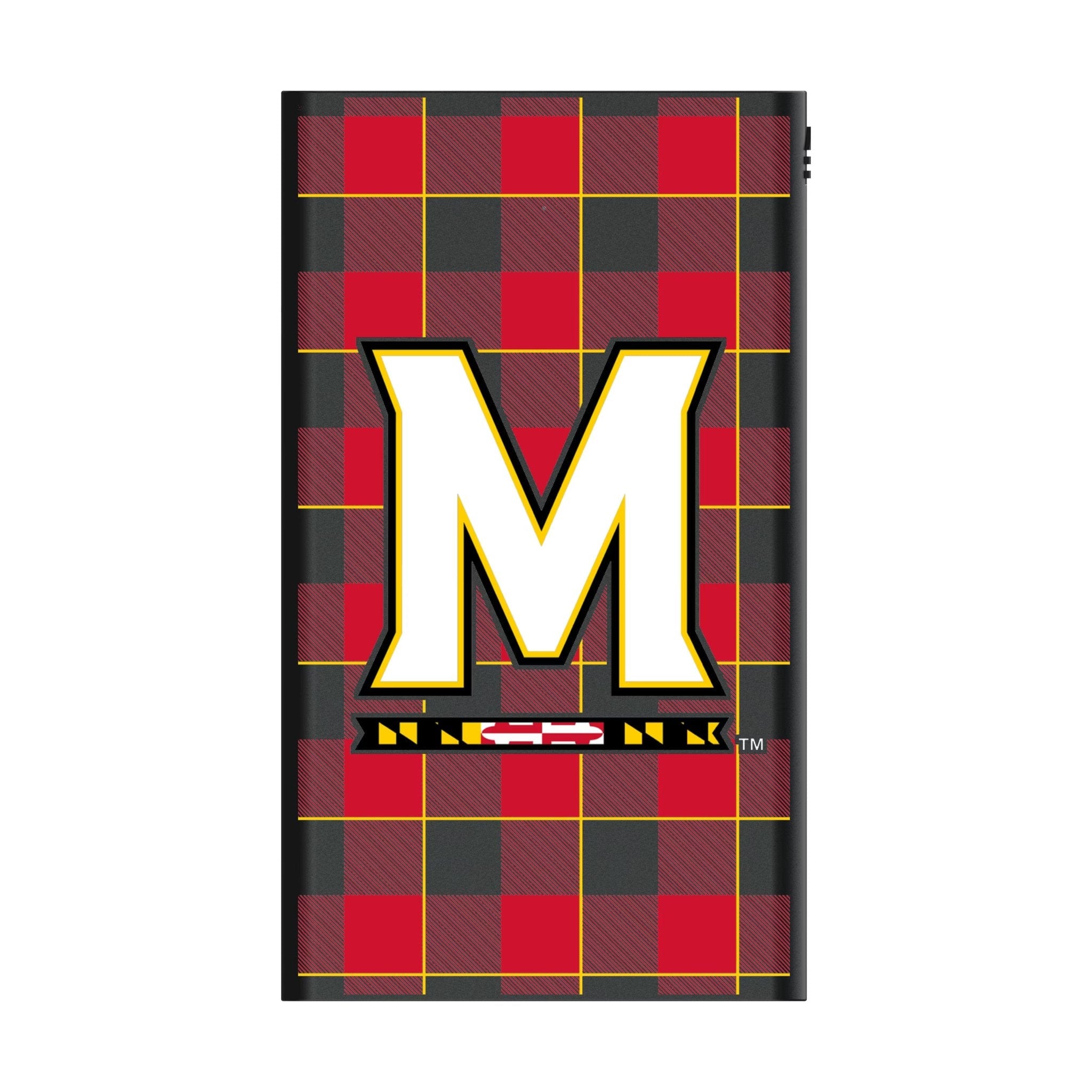 University of Maryland Terrapins Plaid 5000mAh Flat Powerbank