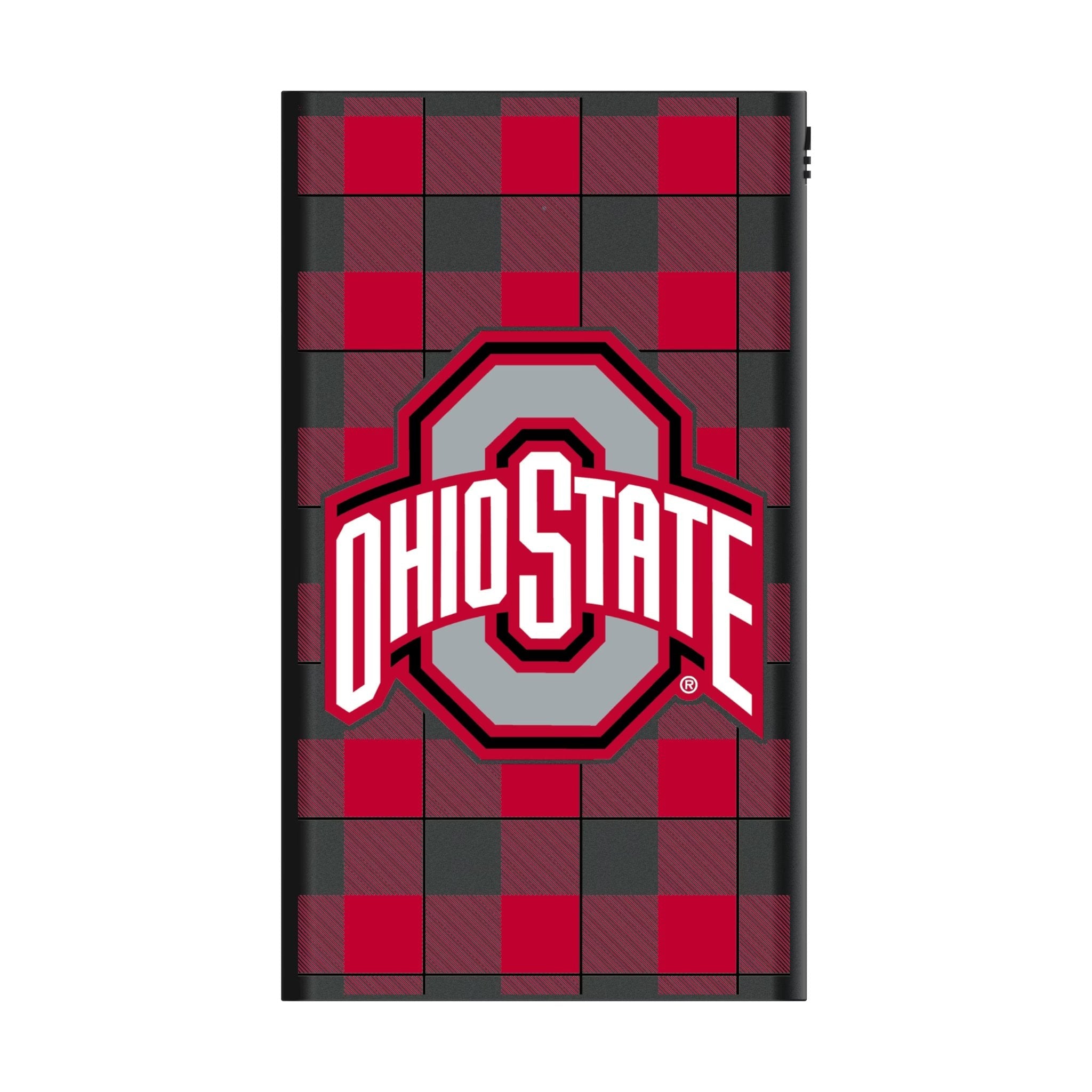 Ohio State University Buckeyes Plaid 5000mAh Flat Powerbank