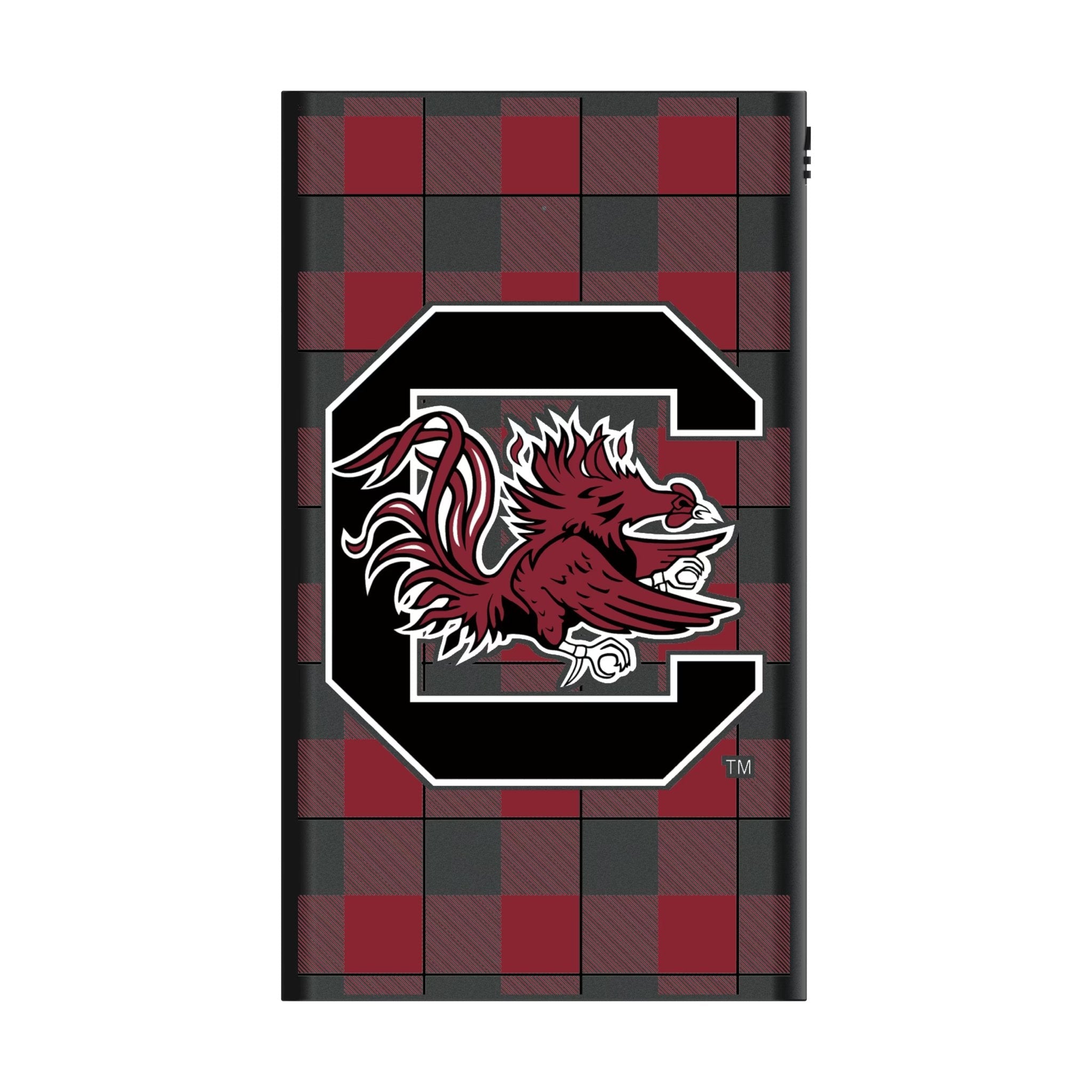 University of South Carolina Gamecocks Plaid 5000mAh Flat Powerbank 2