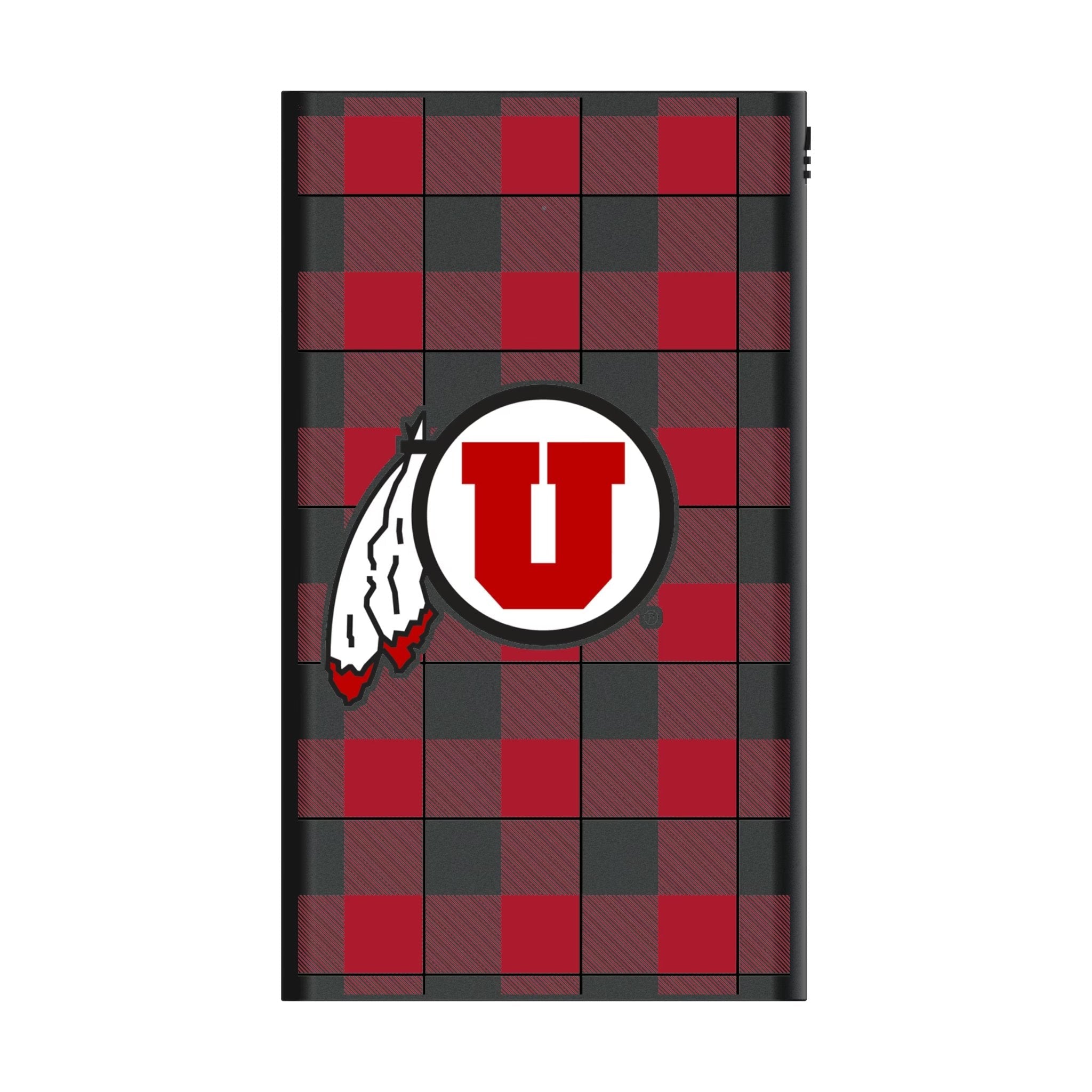 University of Utah Utes Plaid 5000mAh Flat Powerbank