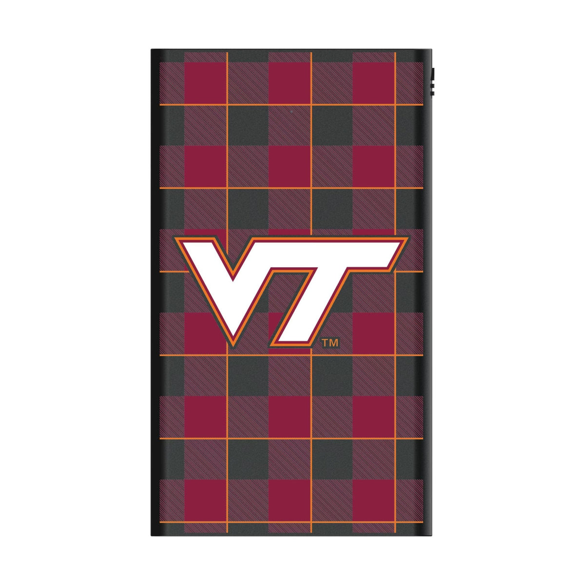 Virginia Tech Hokies Plaid 5000mAh Flat Powerbank 2