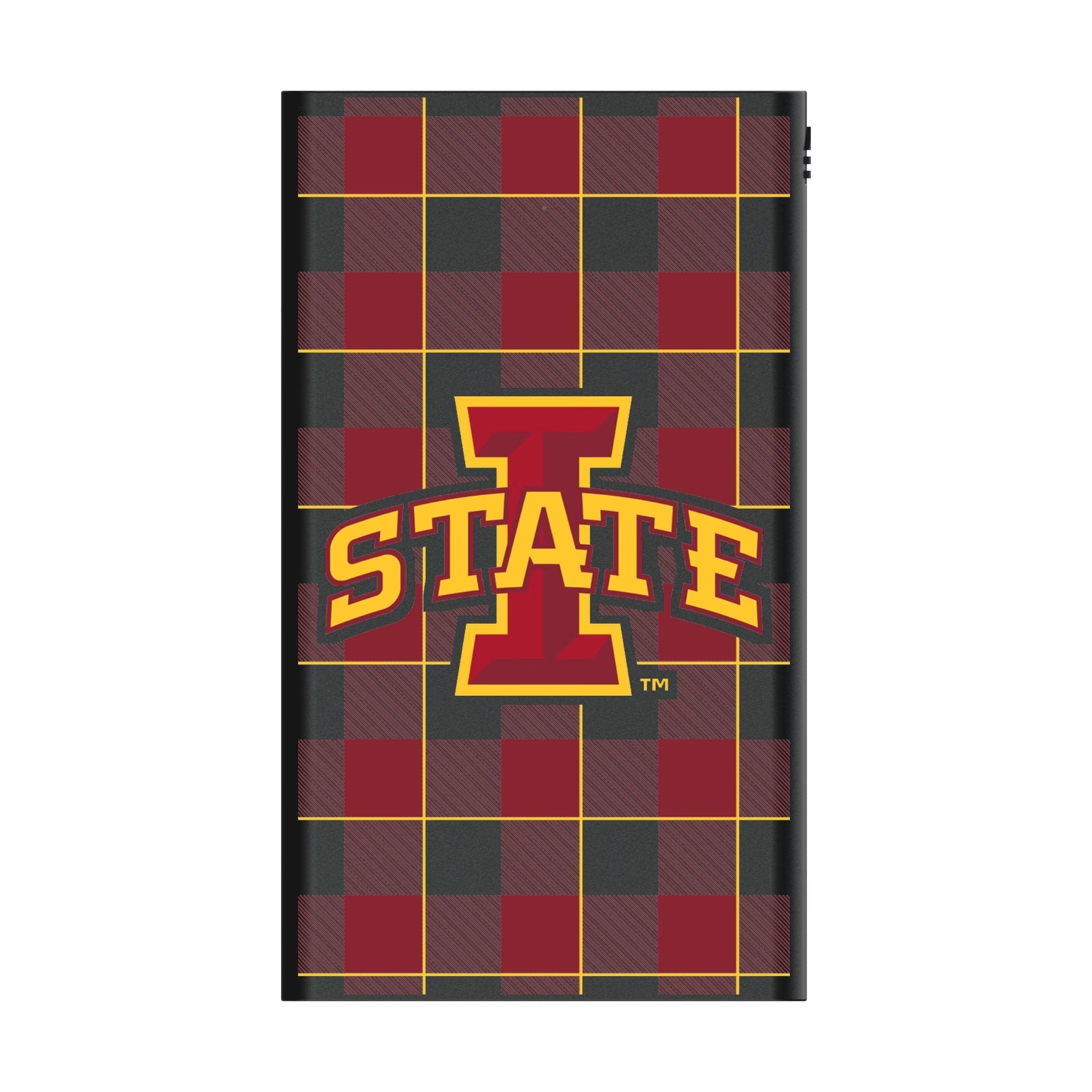 Iowa State University Cyclones Plaid 5000mAh Flat Powerbank
