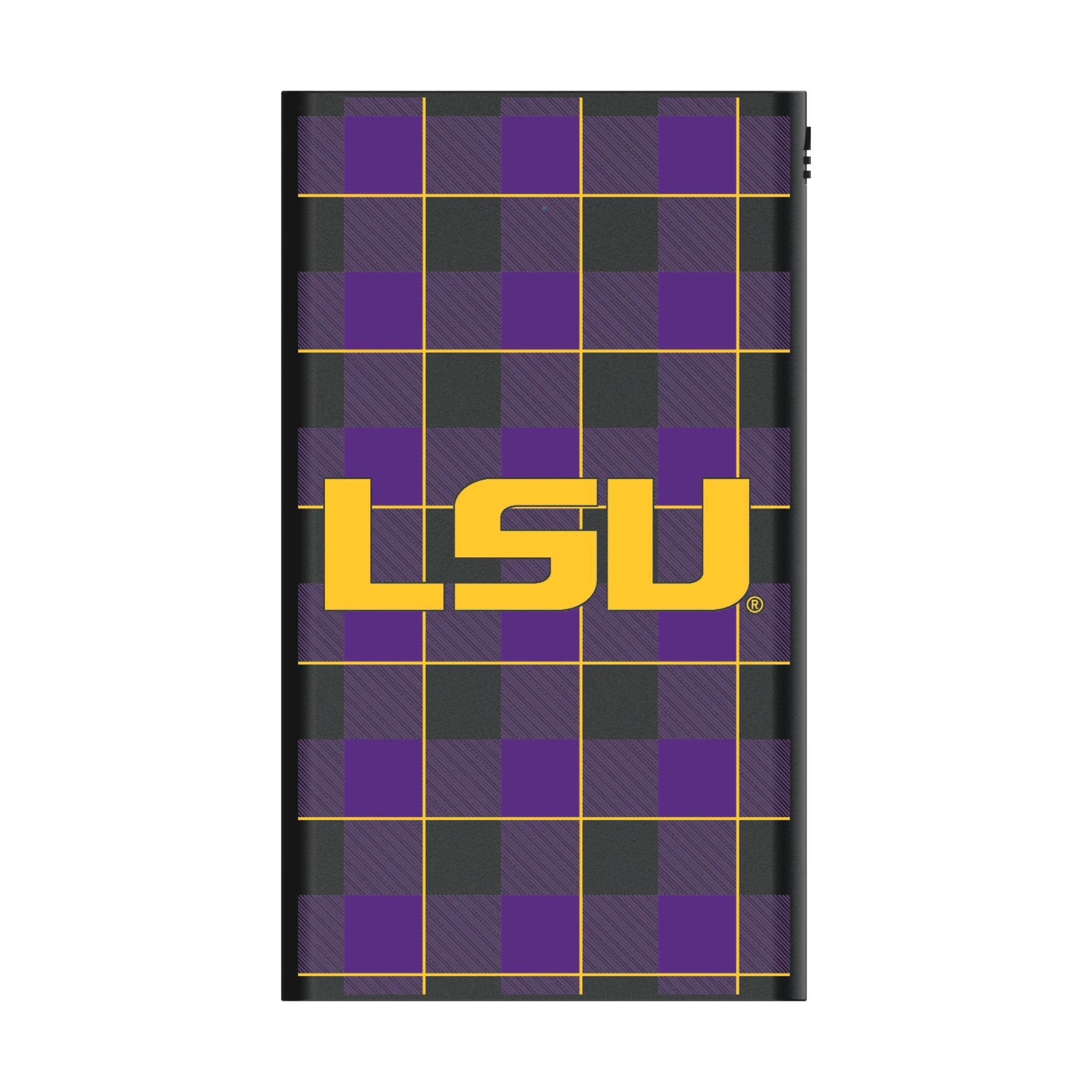 Louisiana State University Tigers Plaid 5000mAh Flat Powerbank