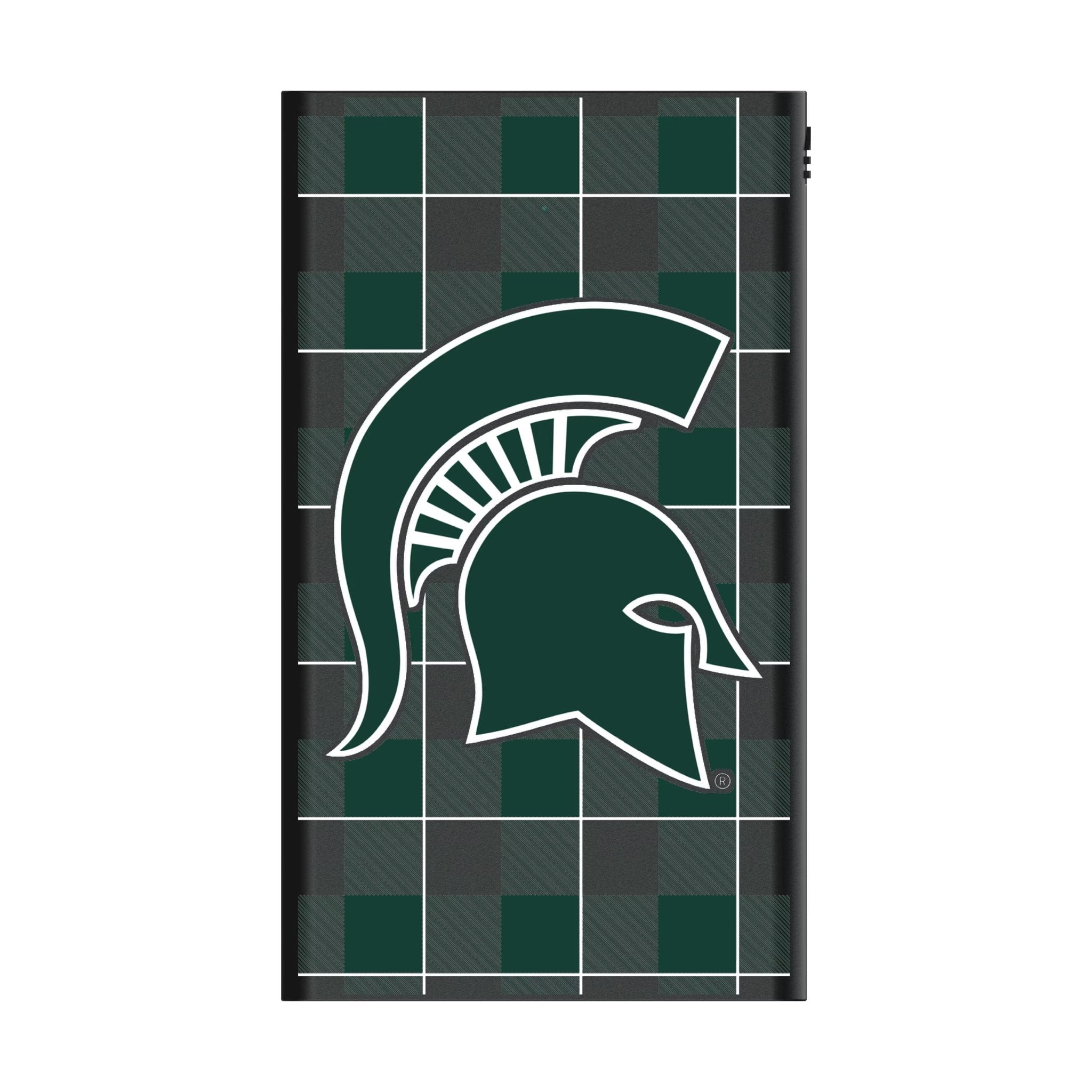Michigan State University Spartans Plaid 5000mAh Flat Powerbank