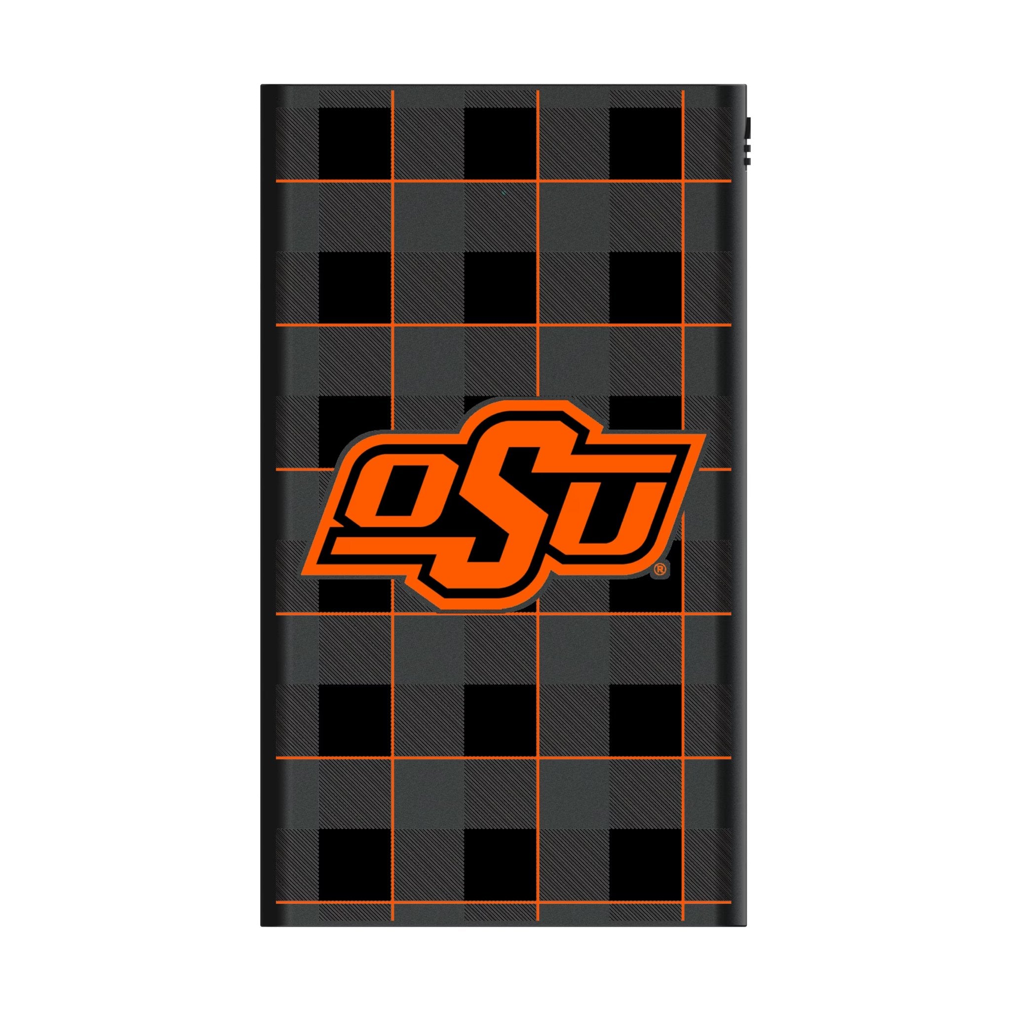 Oklahoma State University Cowboys Plaid 5000mAh Flat Powerbank 2