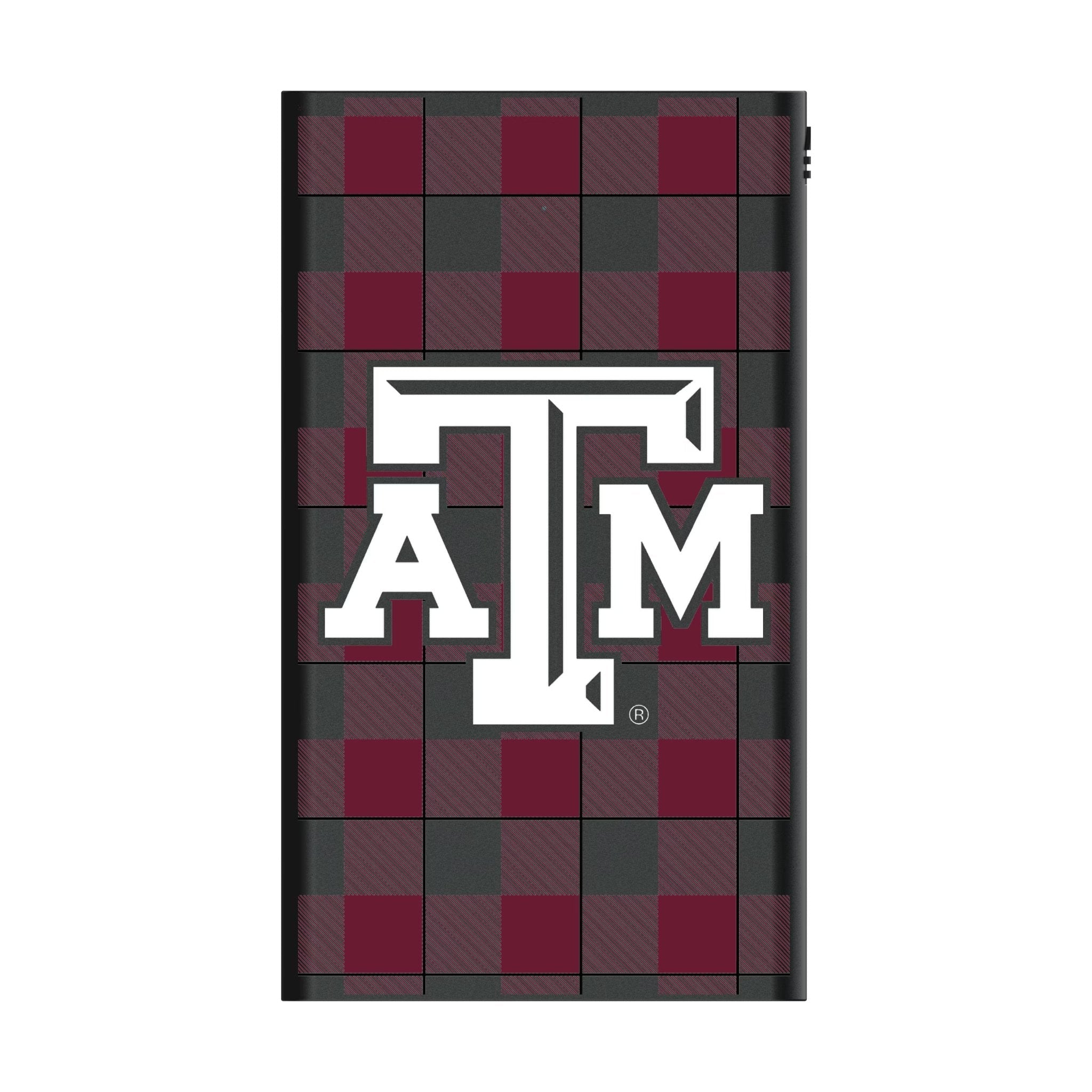 Texas A&M University Aggies Plaid 5000mAh Flat Powerbank