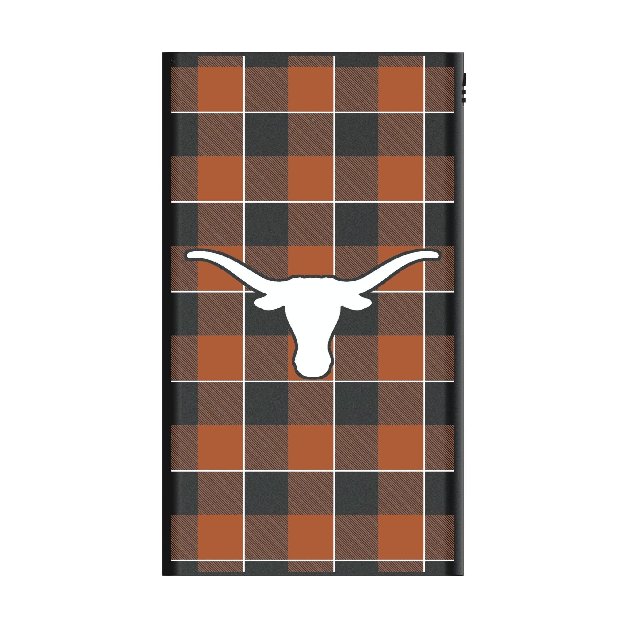University of Texas Longhorns Plaid 5000mAh Flat Powerbank