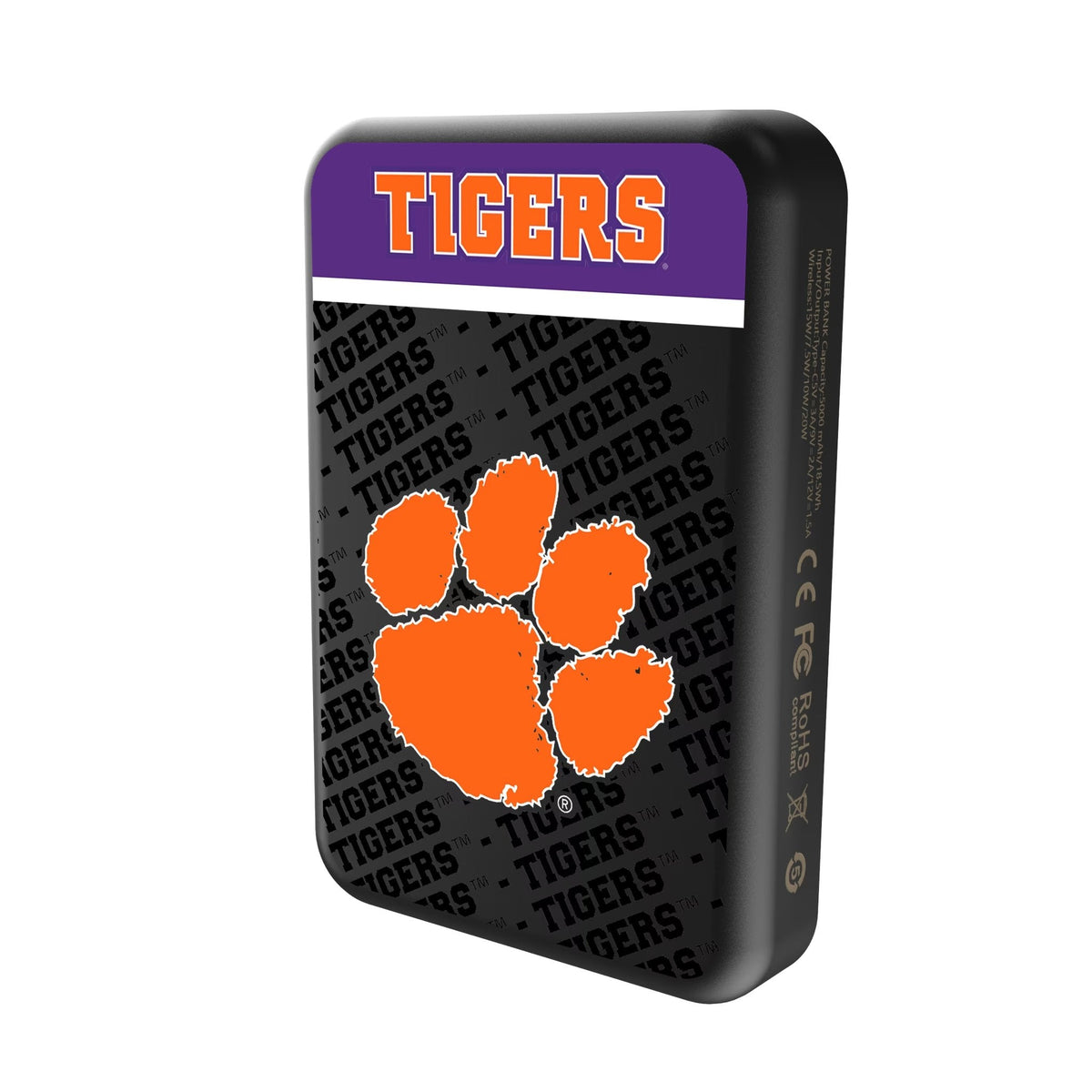 Clemson University Tigers Endzone Plus Wireless Mag Power Bank
