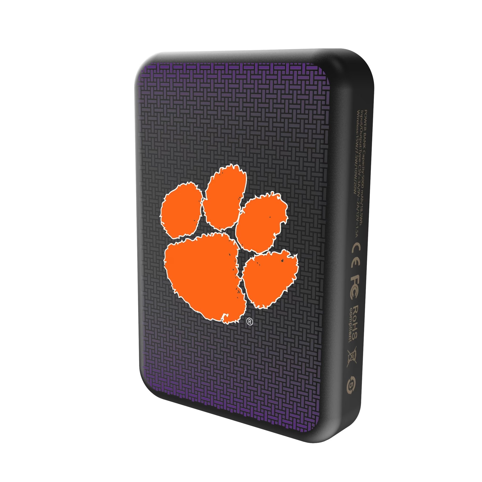 Clemson University Tigers Linen Wireless Mag Power Bank 2