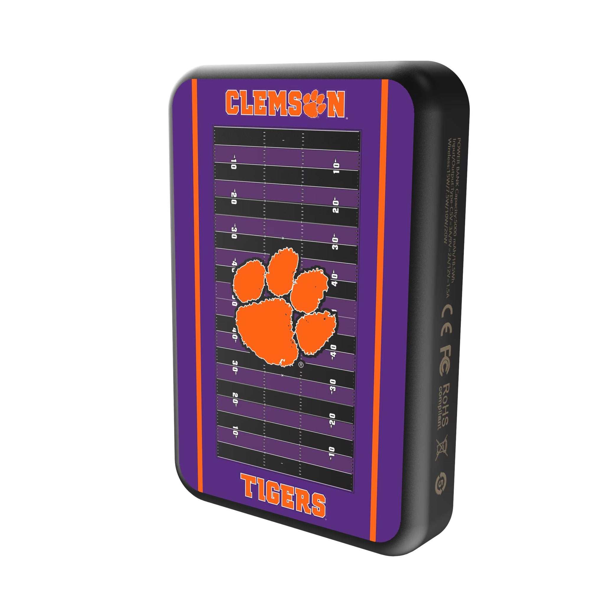 Clemson University Tigers Field Wireless Mag Power Bank 2