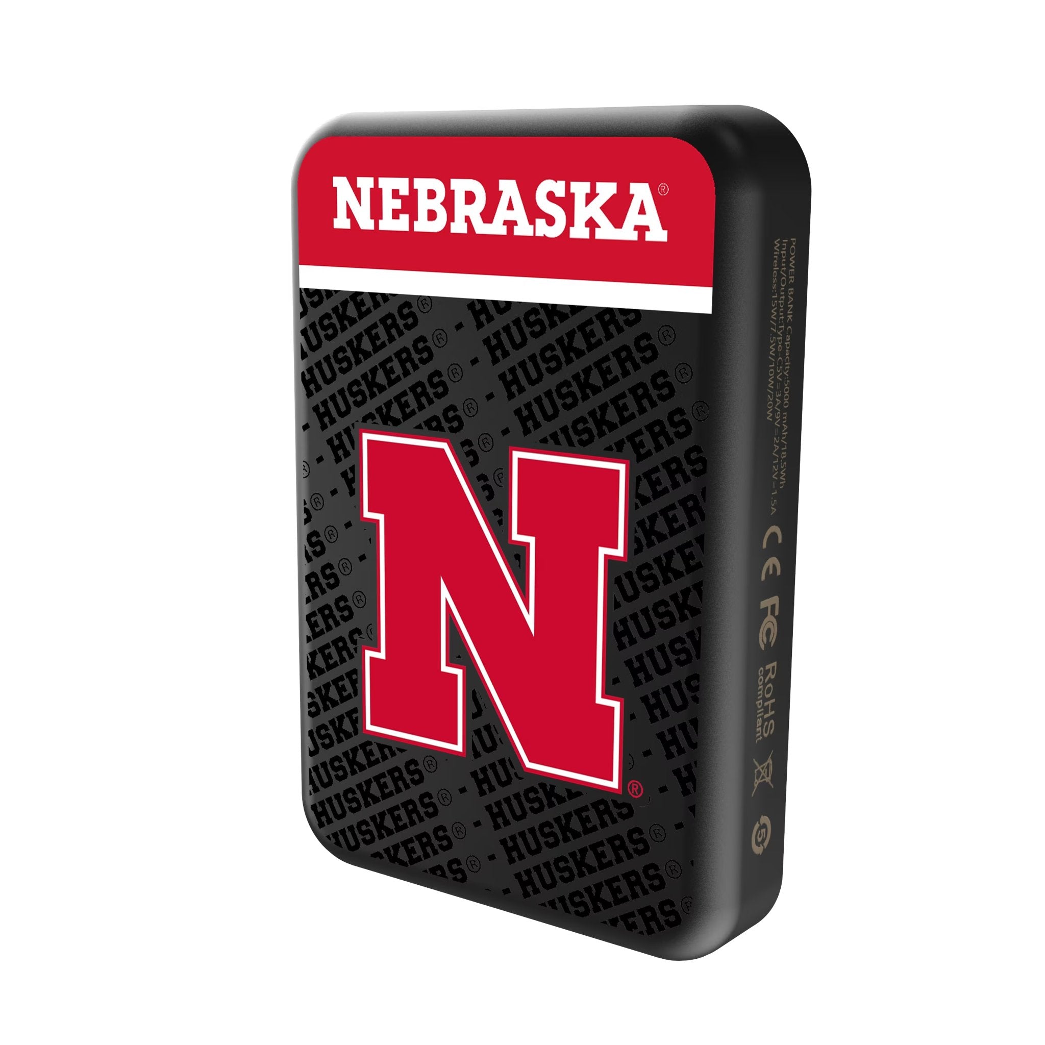 University of Nebraska Huskers Block N Endzone Plus Wireless Mag Power Bank