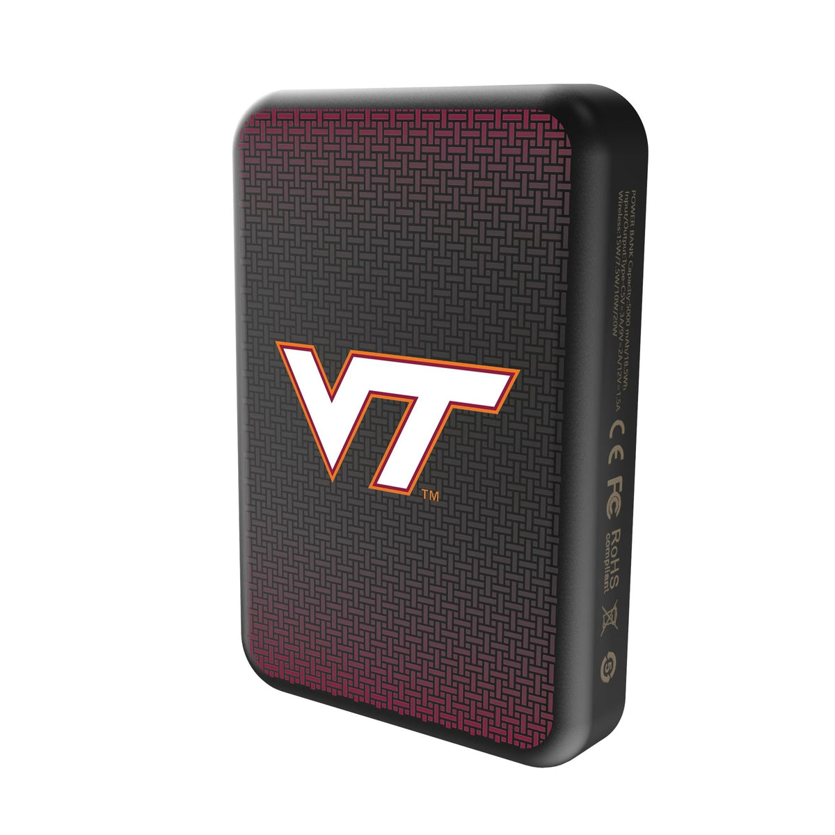 Virginia Tech Hokies Linen Wireless Mag Power Bank 2