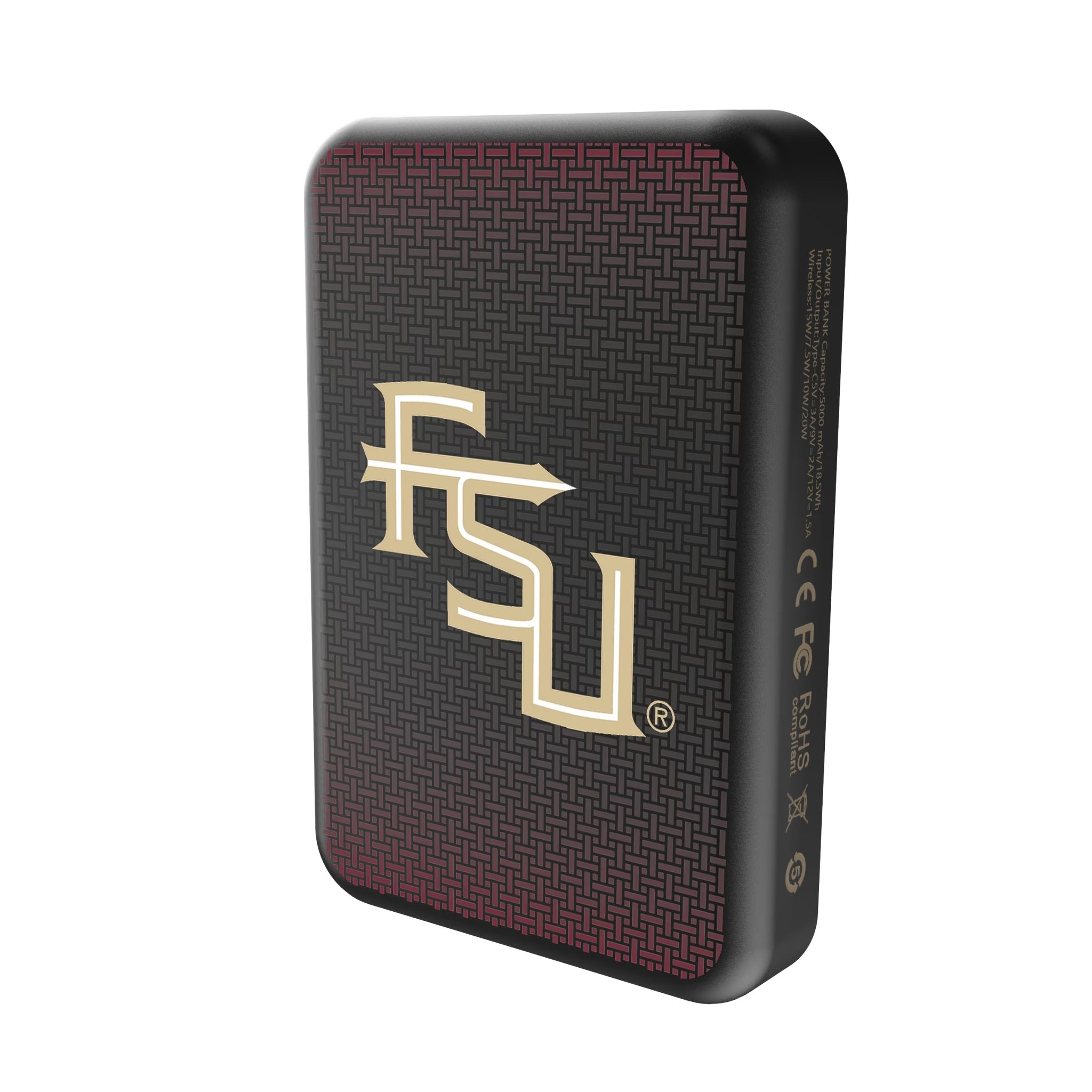 Florida State University Seminoles Athletic Wordmark Linen Wireless Mag Power Bank