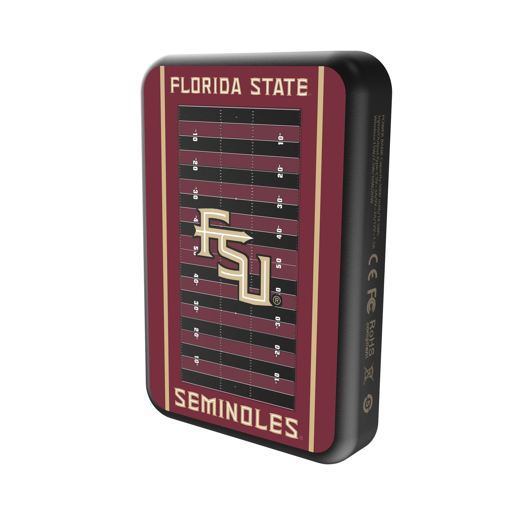 Florida State University Seminoles Athletic Wordmark Field Wireless Mag Power Bank 2