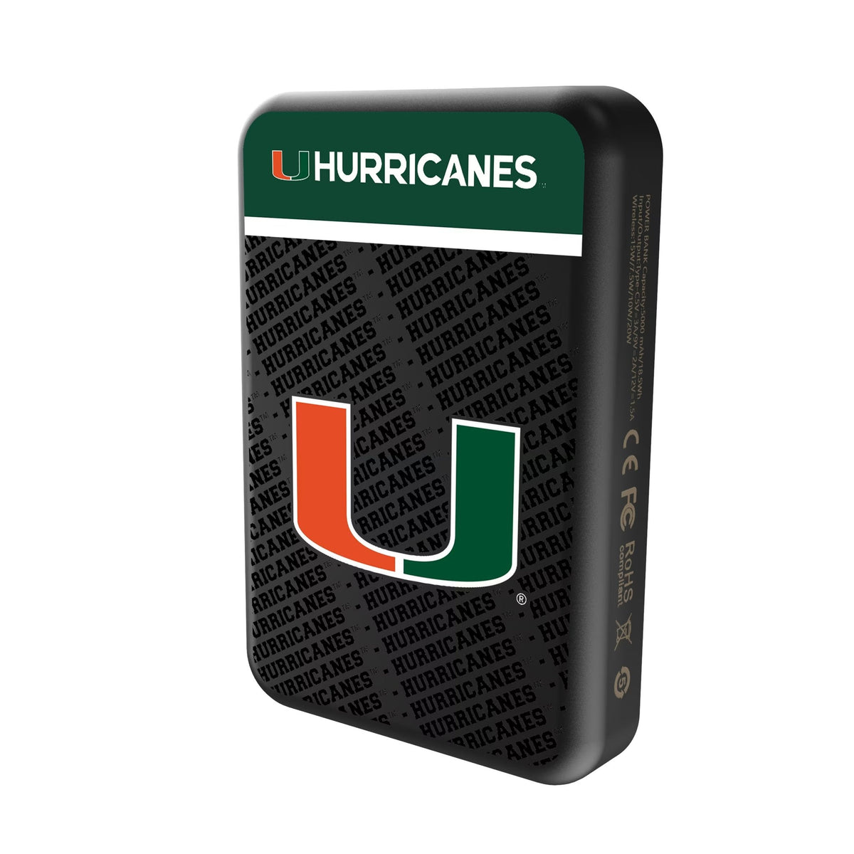 University of Miami Hurricanes Endzone Plus Wireless Mag Power Bank 2